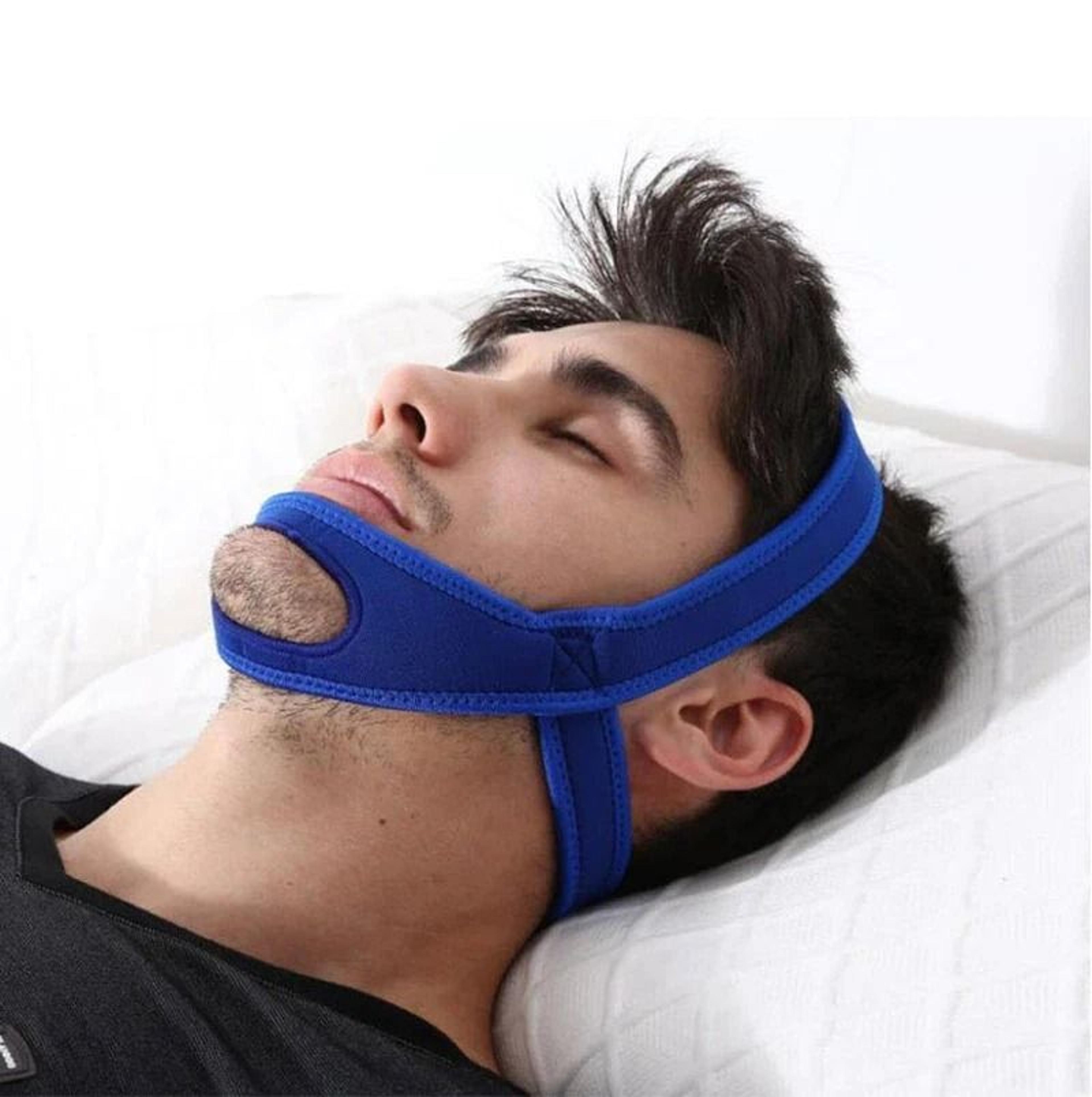 anti-snoring chin strap sleep apnea snore stopper, snoreless sleep solution for jaw support