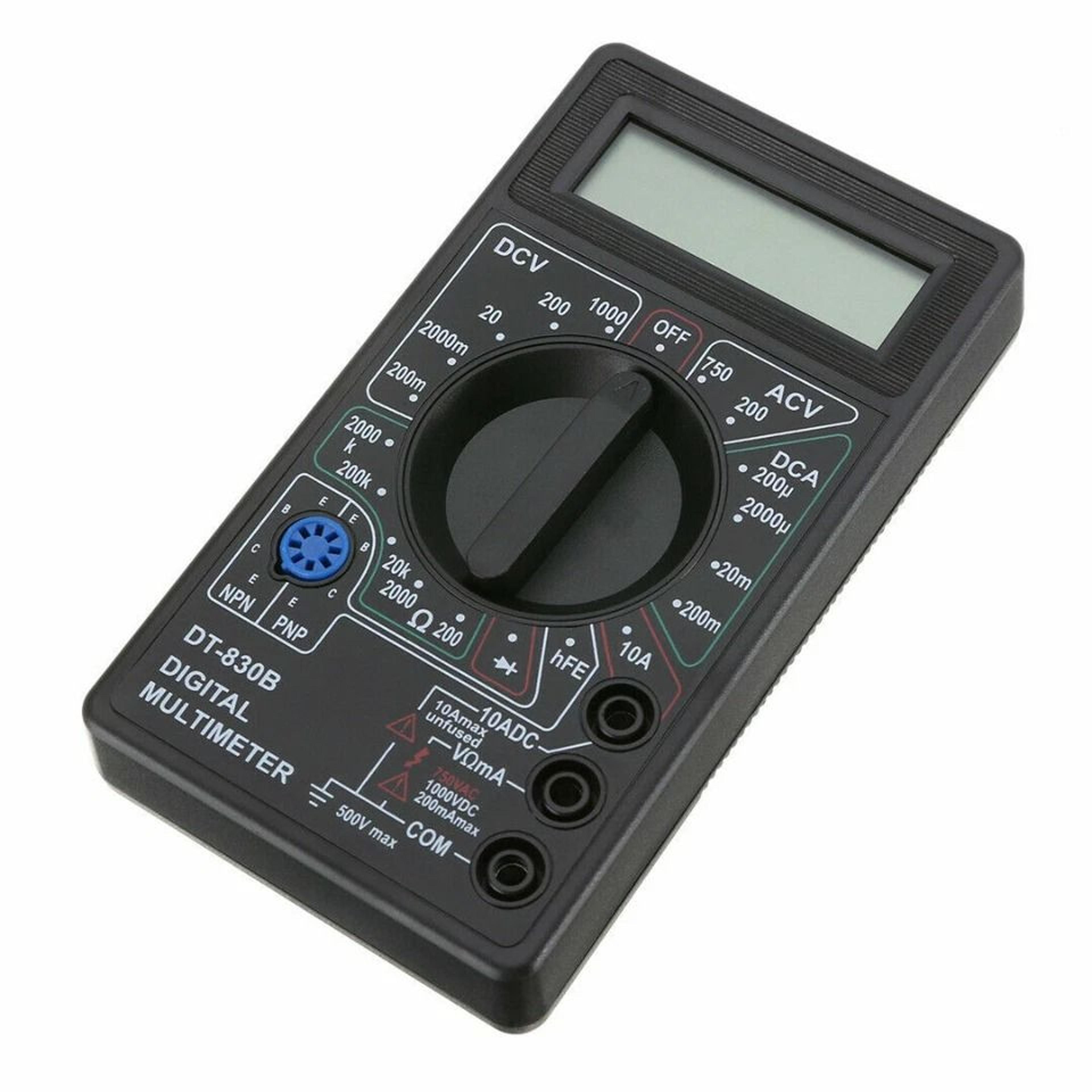 digital multimeter for ac/dc voltage, current, and resistance tester, ohm meter with diode check