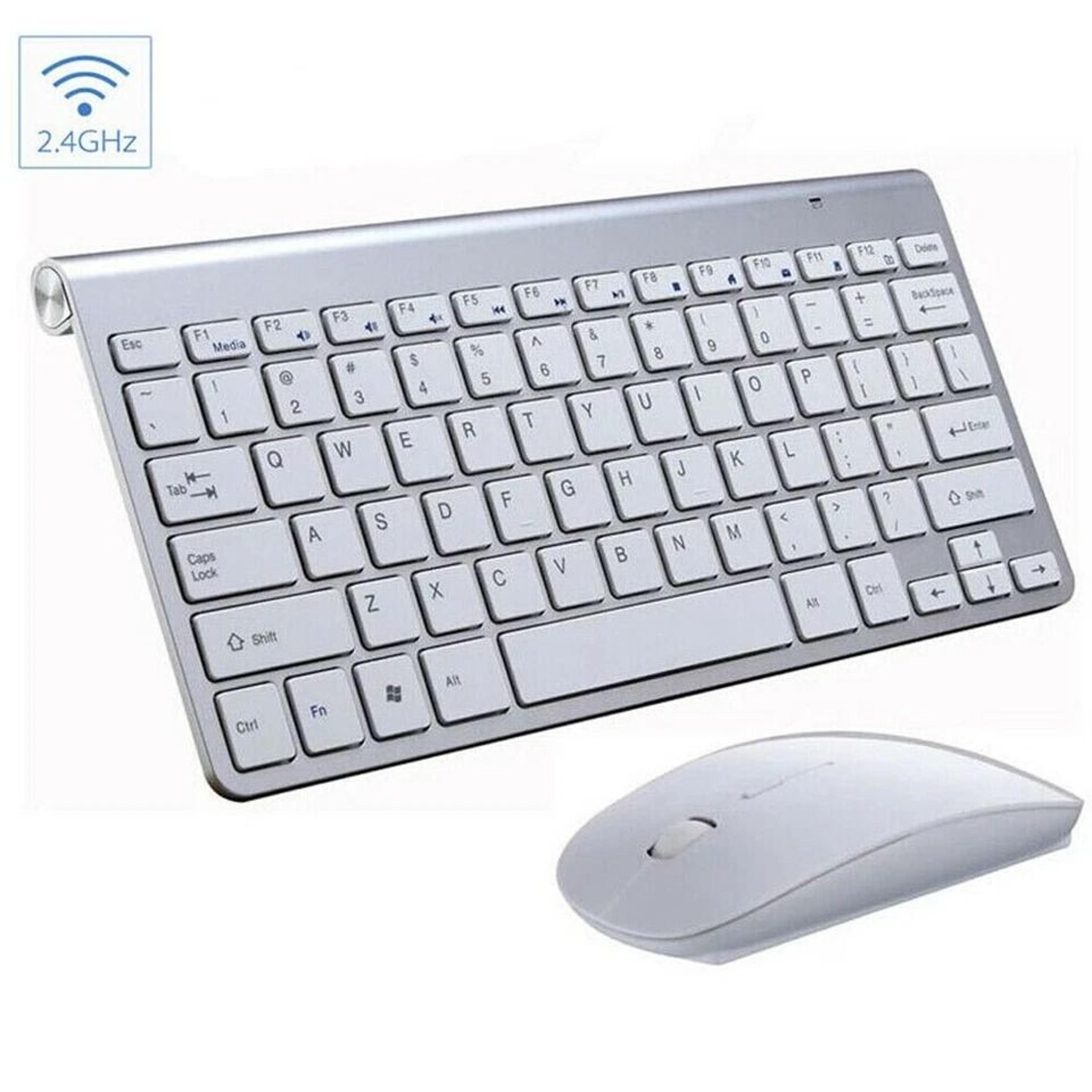 mini wireless keyboard and mouse set waterproof wireless for mac and pc compact, quiet, and sleek design