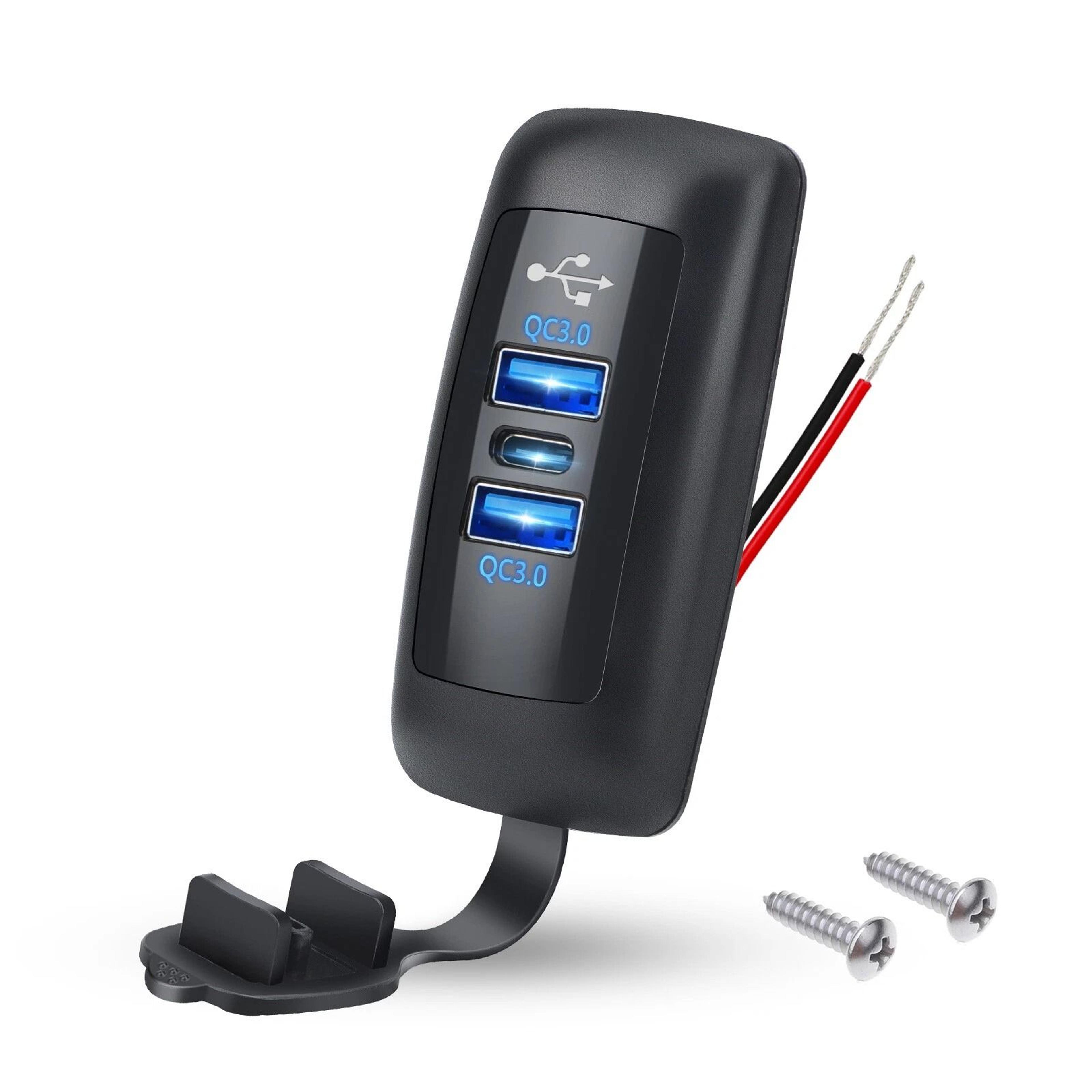 dual usb & pd fast charger power outlet for cars, rvs, boats