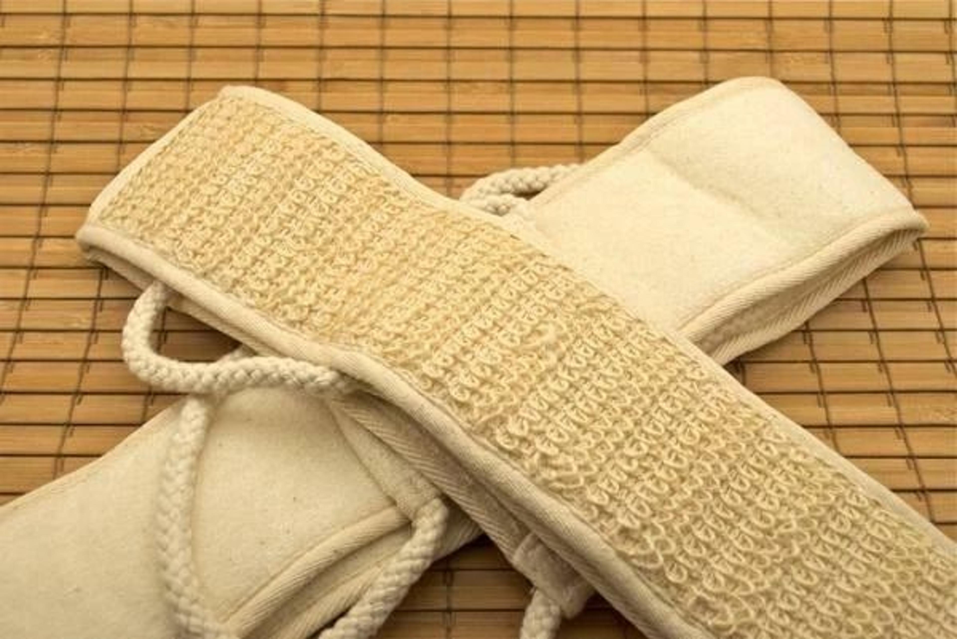 soft natural sisal fiber back strap exfoliator scrubber spa body skin brush for smooth, glowing skin