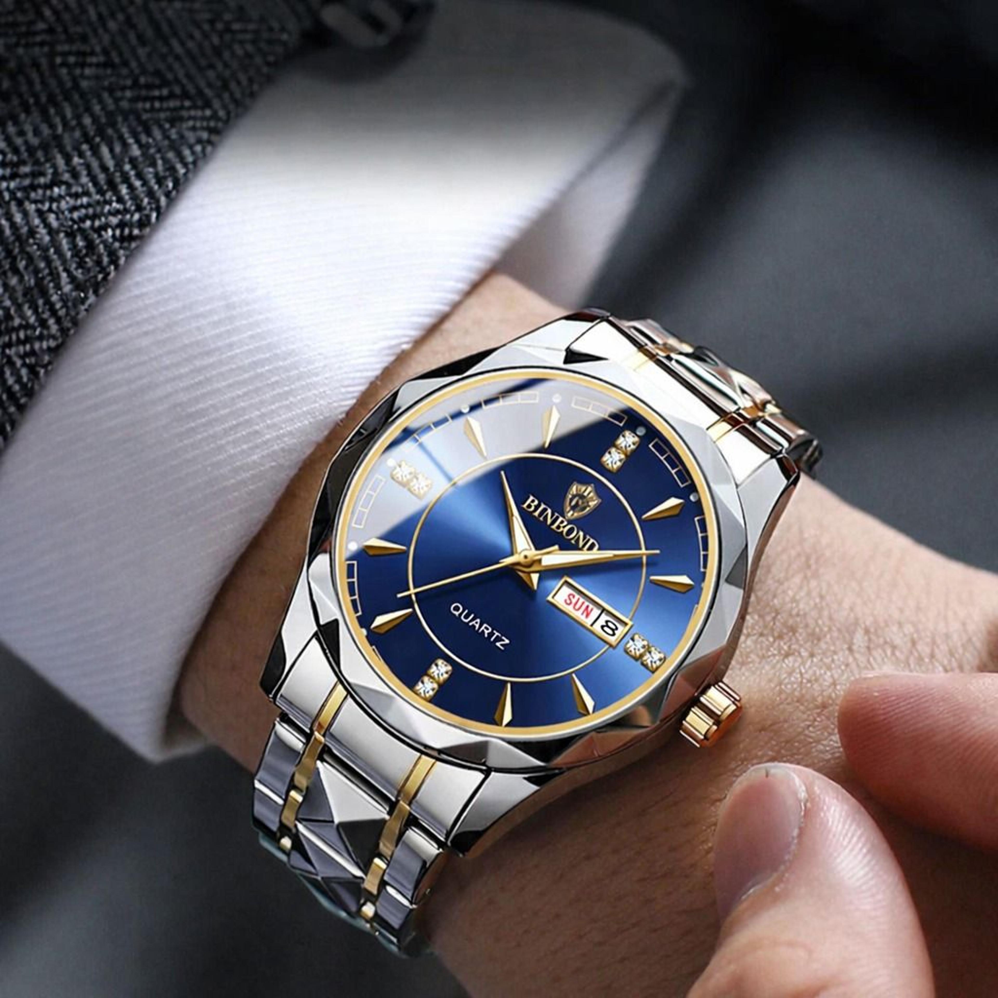 waterproof men's watch stainless steel luminous business wristwatch