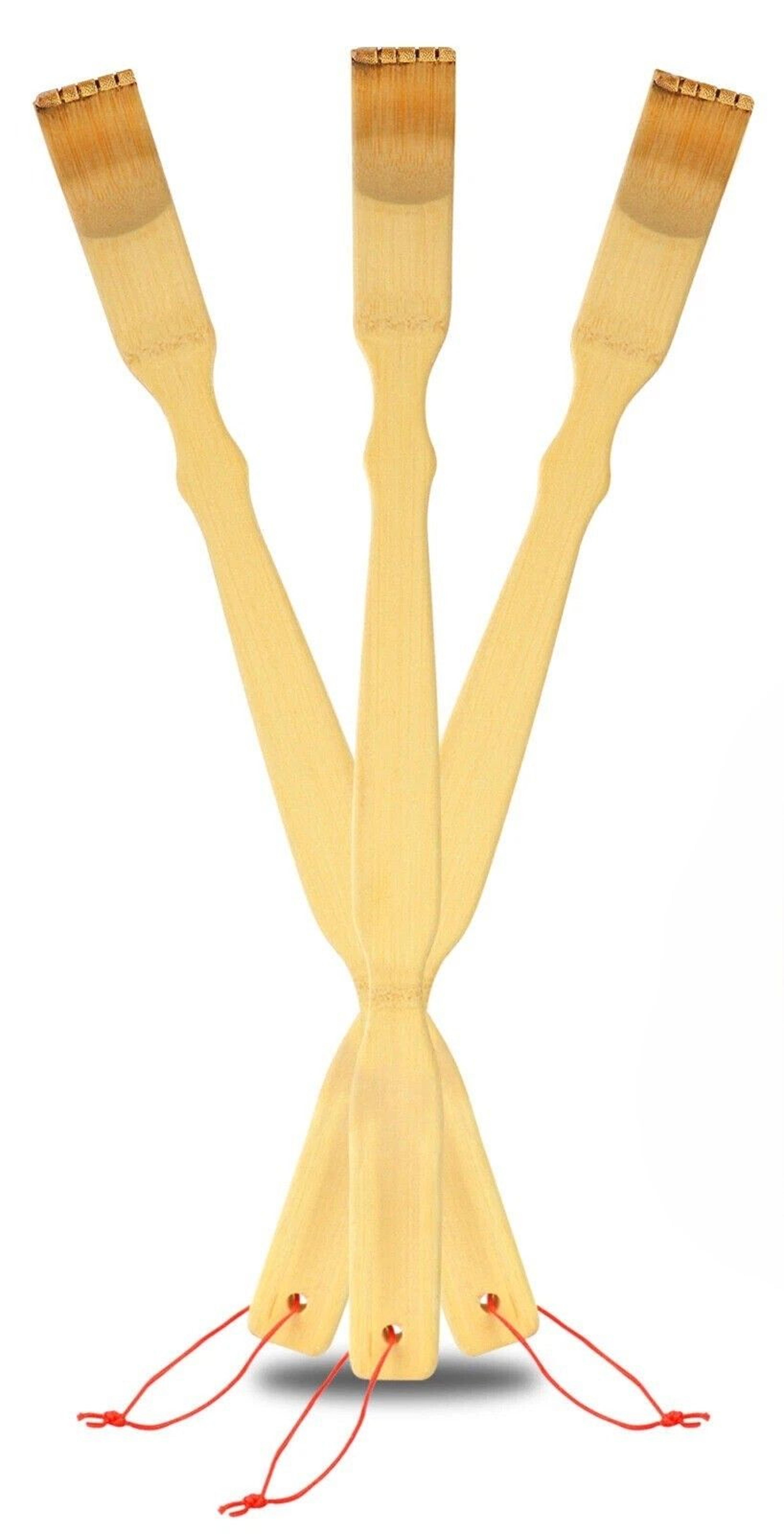 long handle bamboo back scratcher natural itch relief tool for hard-to-reach areas