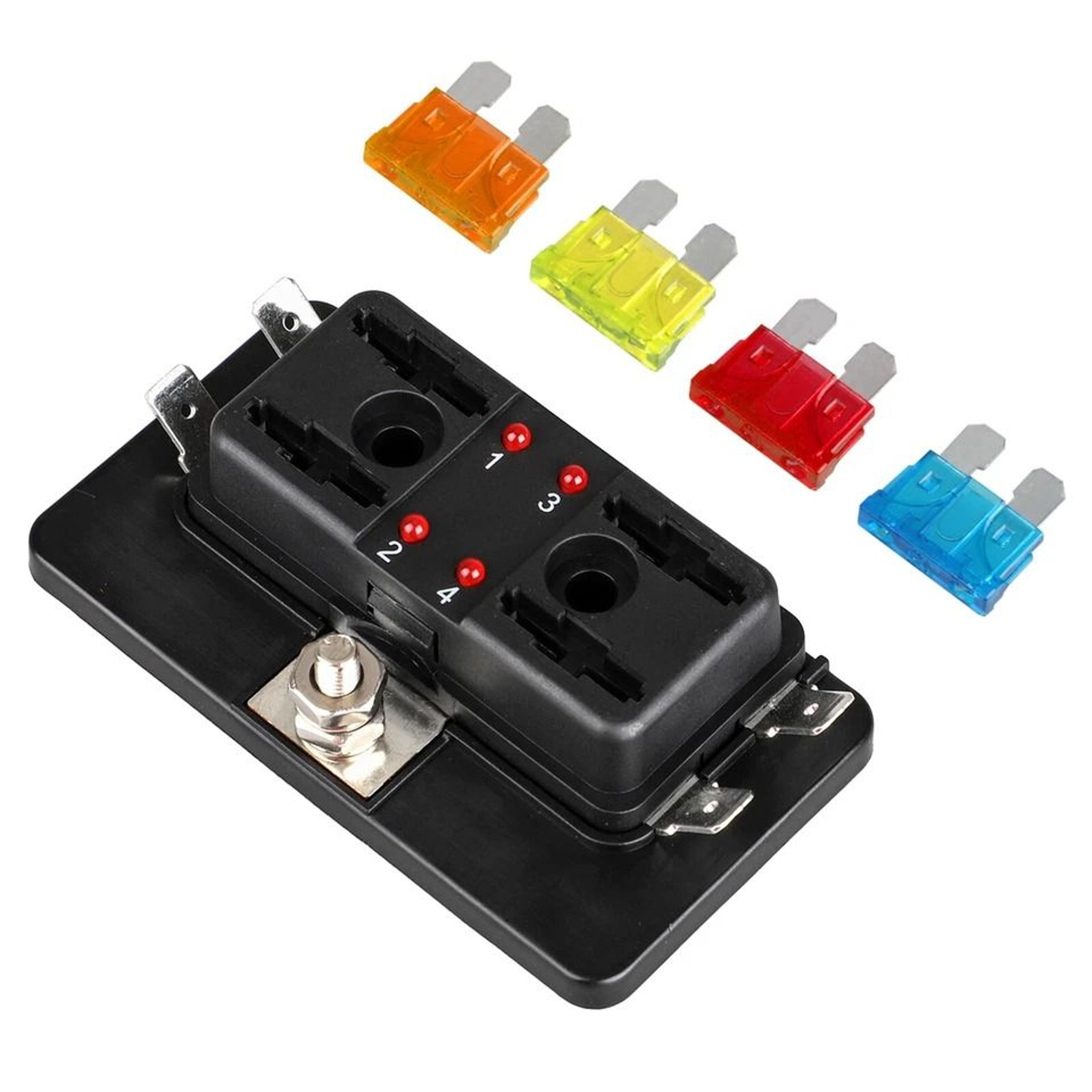 fuse box holder with led indicator for car & marine use
