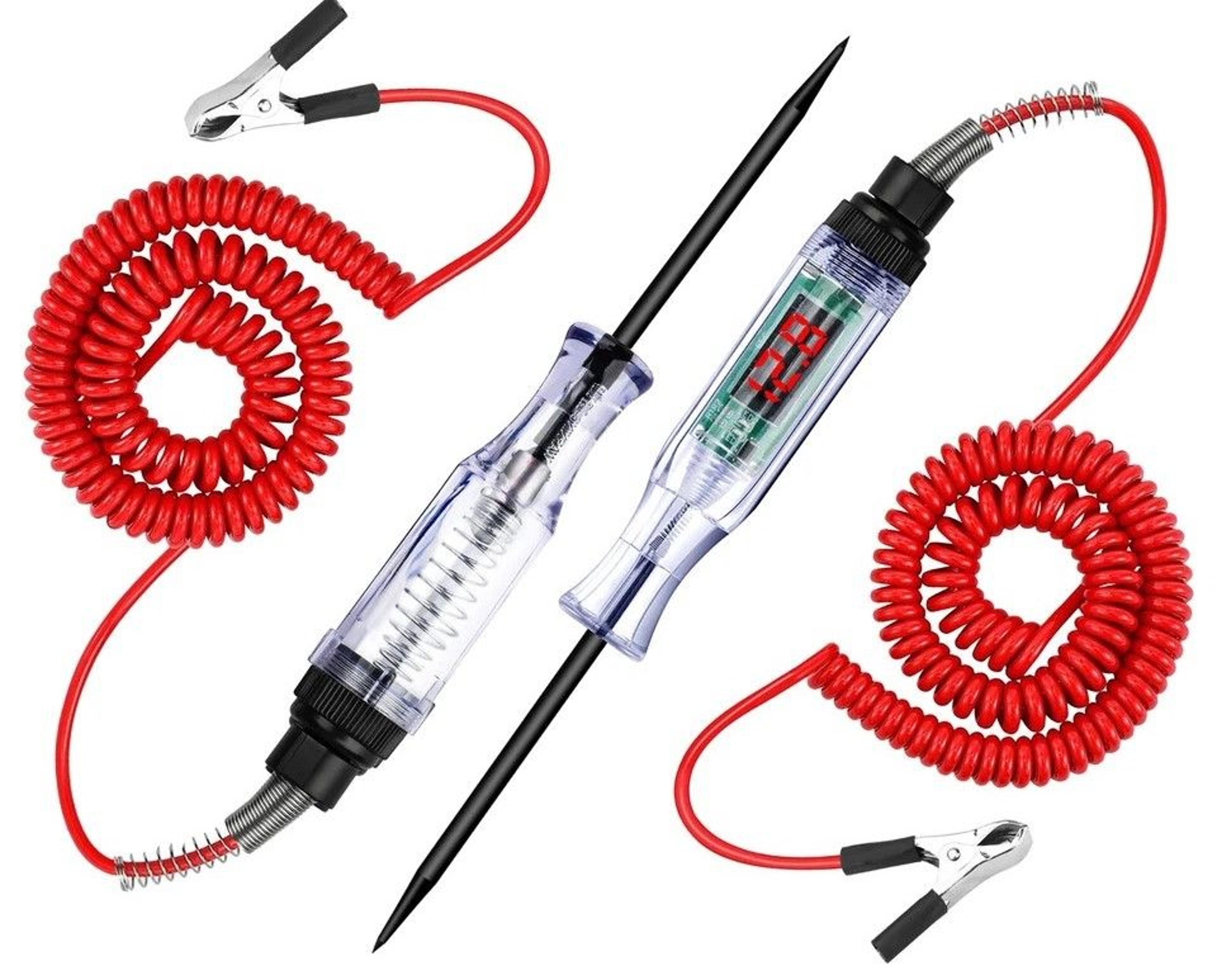 digital voltage circuit tester for automotive dc, lcd display, set for car & truck diagnostics
