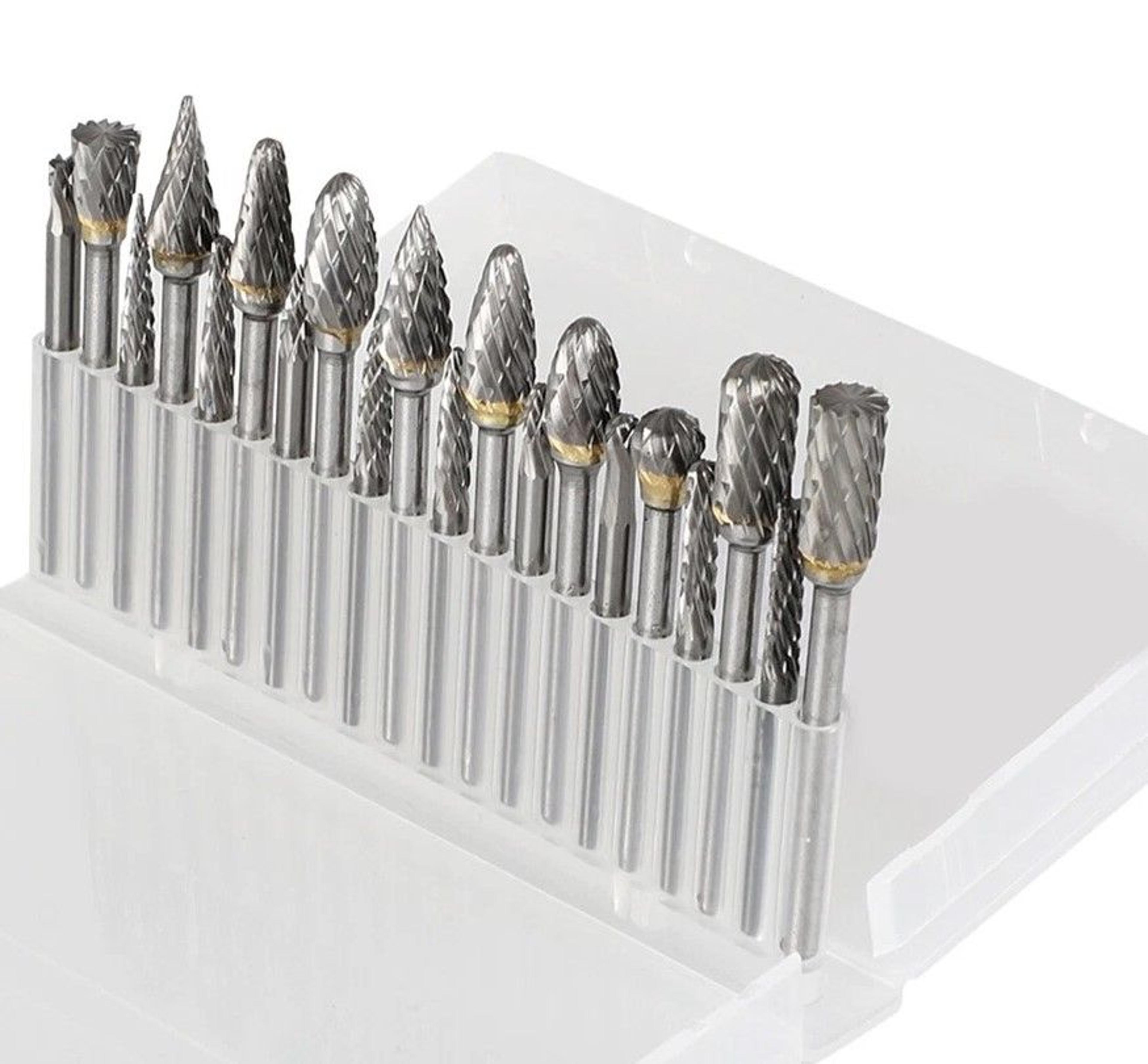 tungsten carbide rotary burr set high-precision steel carving & grinding tools with double cut head