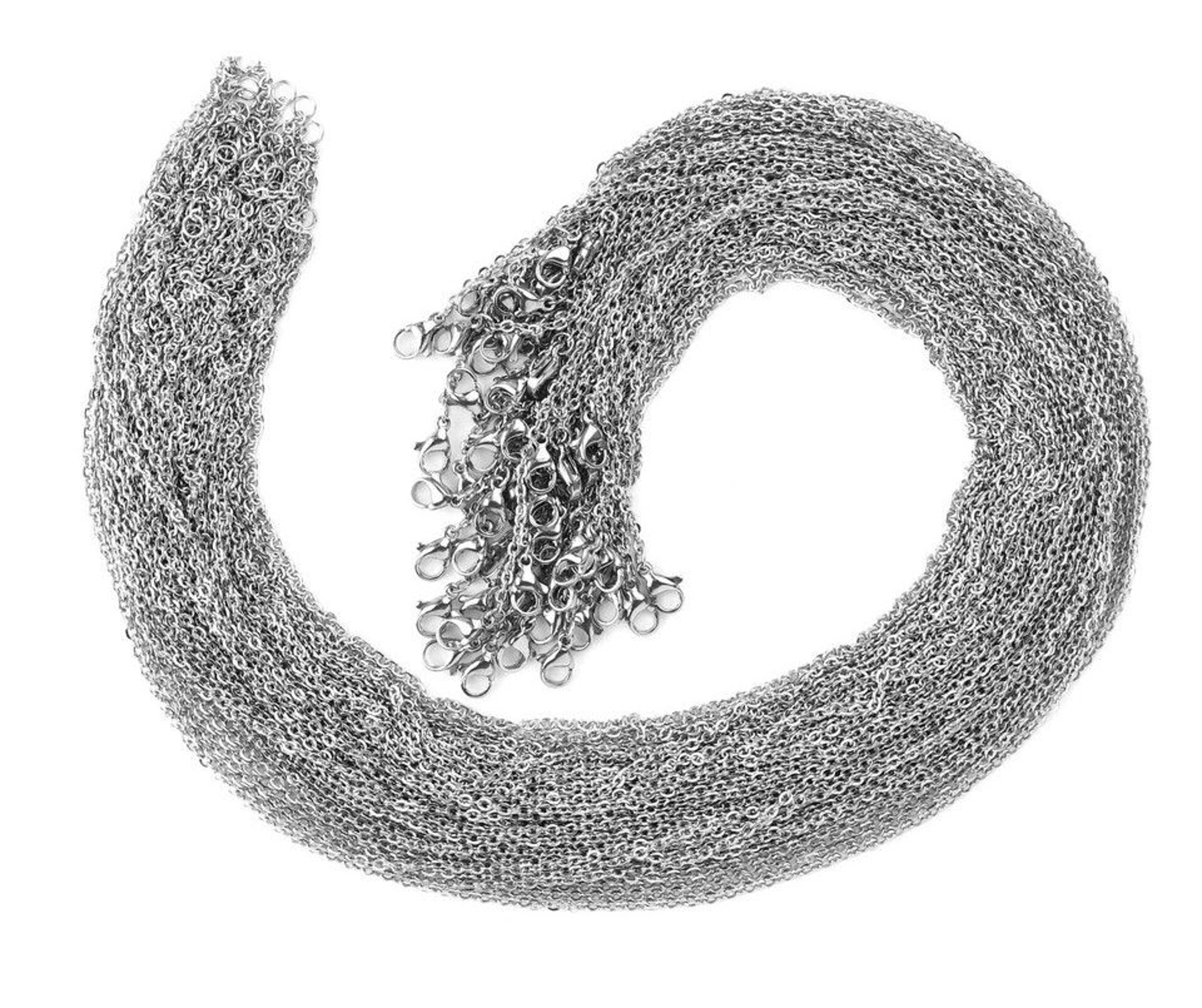 stainless steel necklace chains for diy jewelry making, silver tone