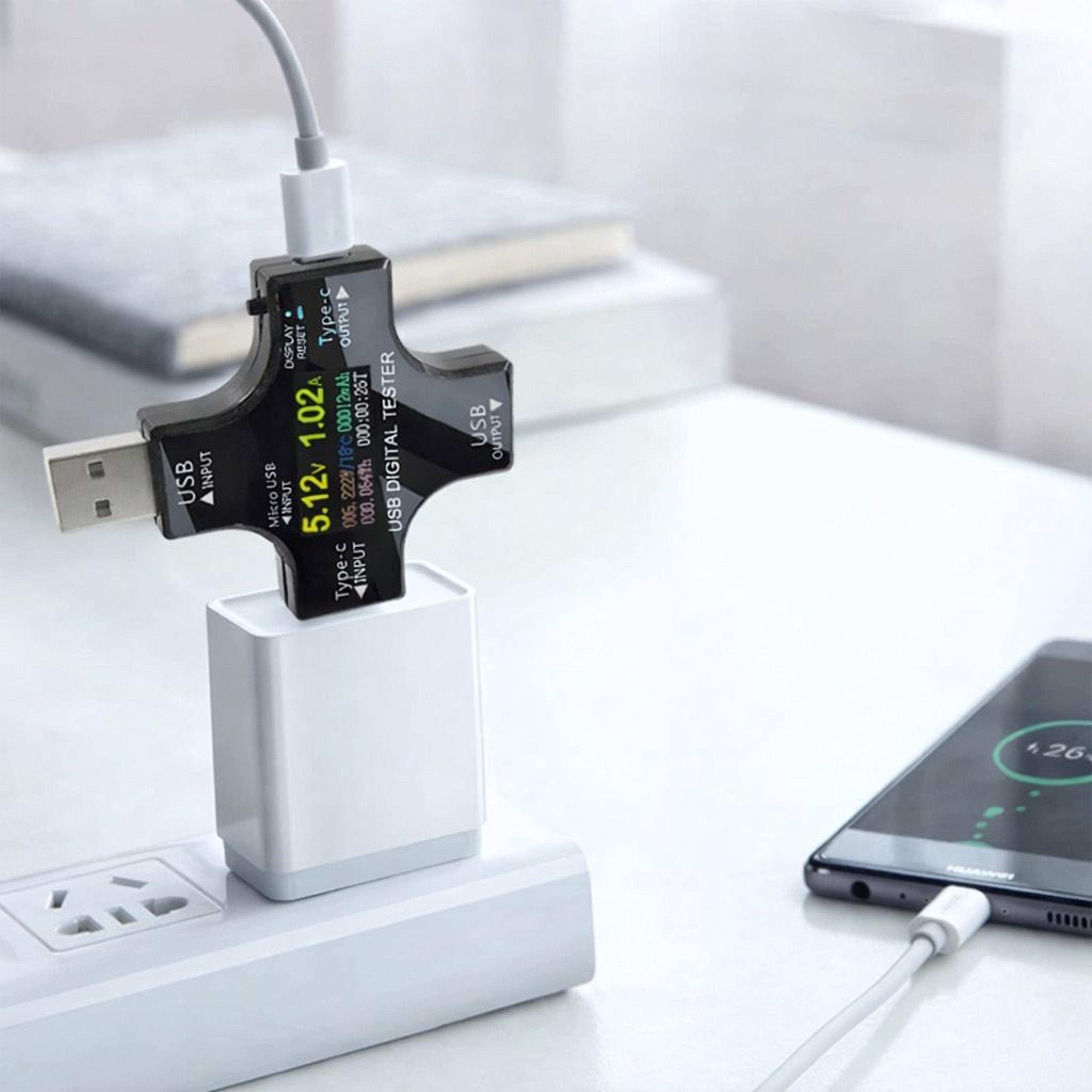 usb type-c digital power meter tester voltage, current, power, and temperature monitor for usb-c devices