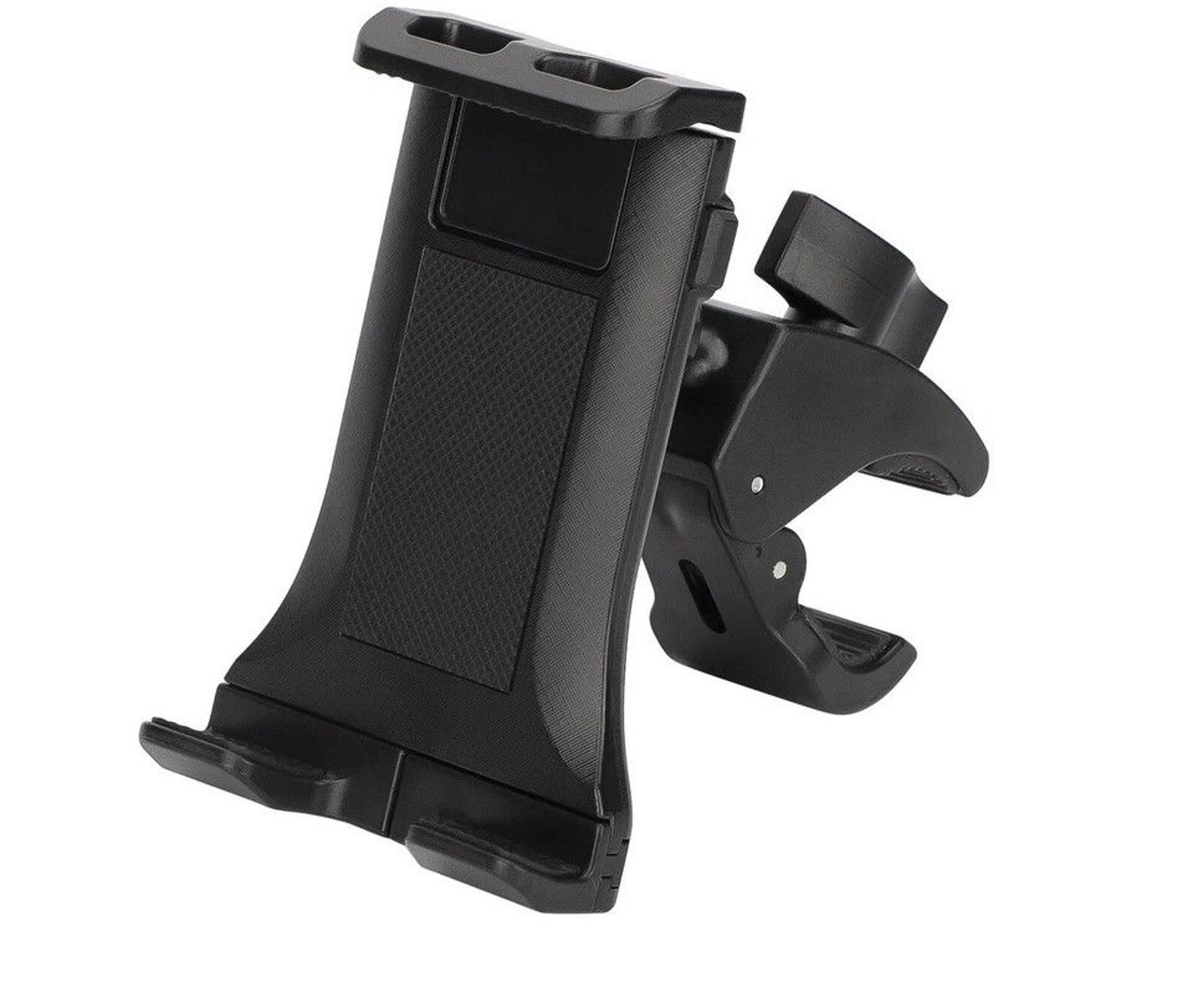 adjustable tablet holder for treadmills, bikes & microphone stands