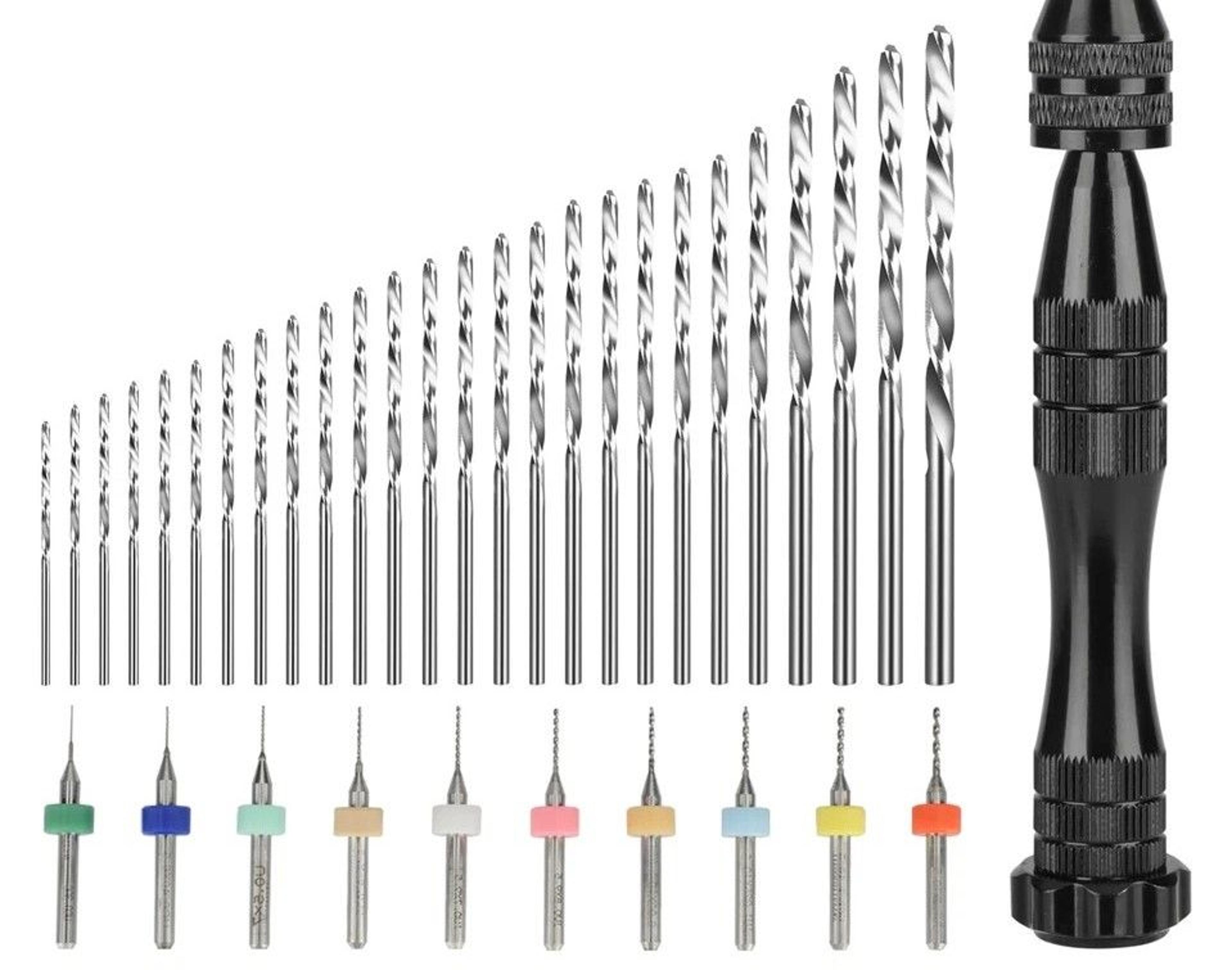 precision mini hand drill diy kit with micro twist & pcb mini drill bits for rotary tools, craft & electroni