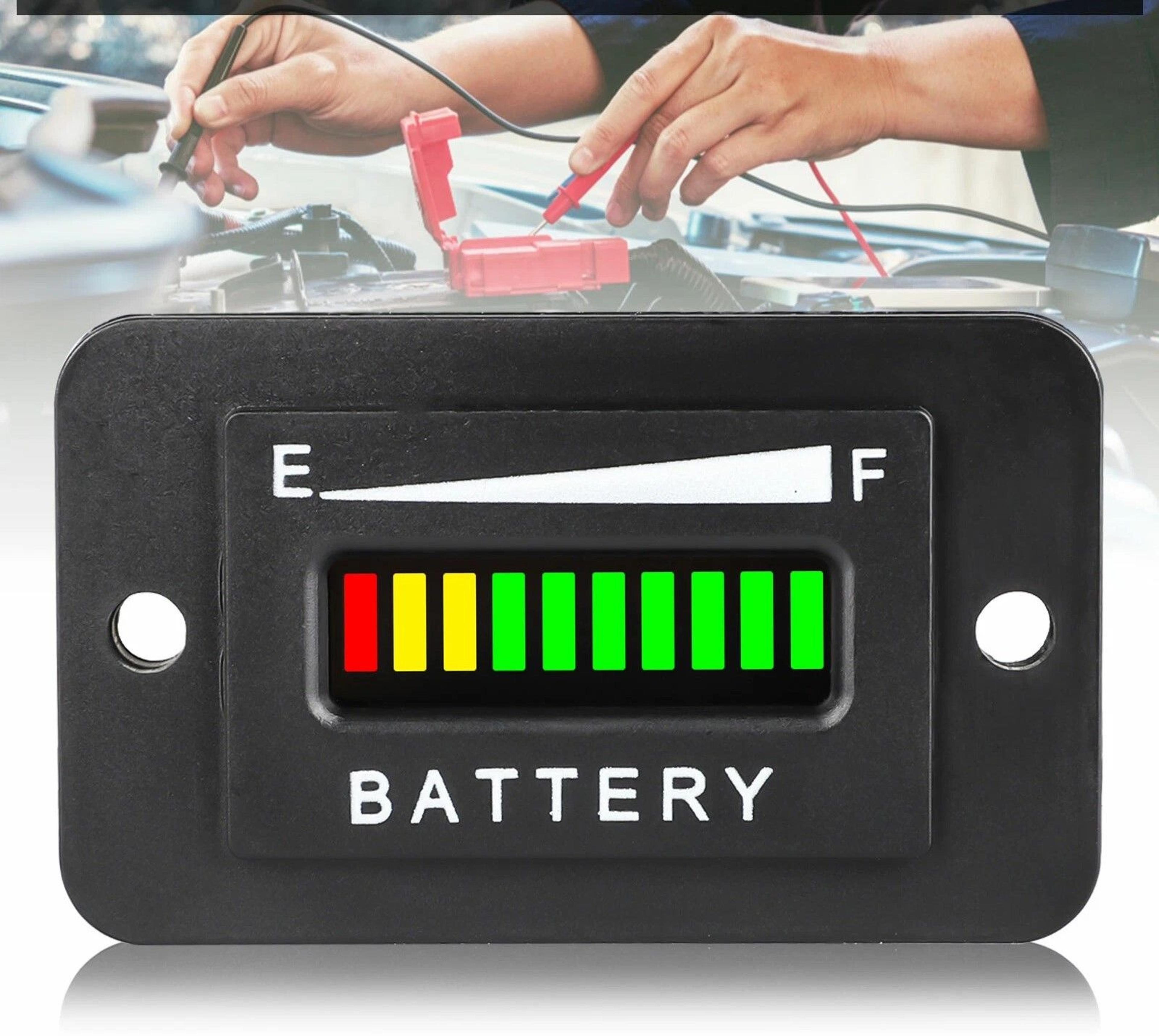 battery indicator meter for golf cart, club car, yamaha led battery gauge