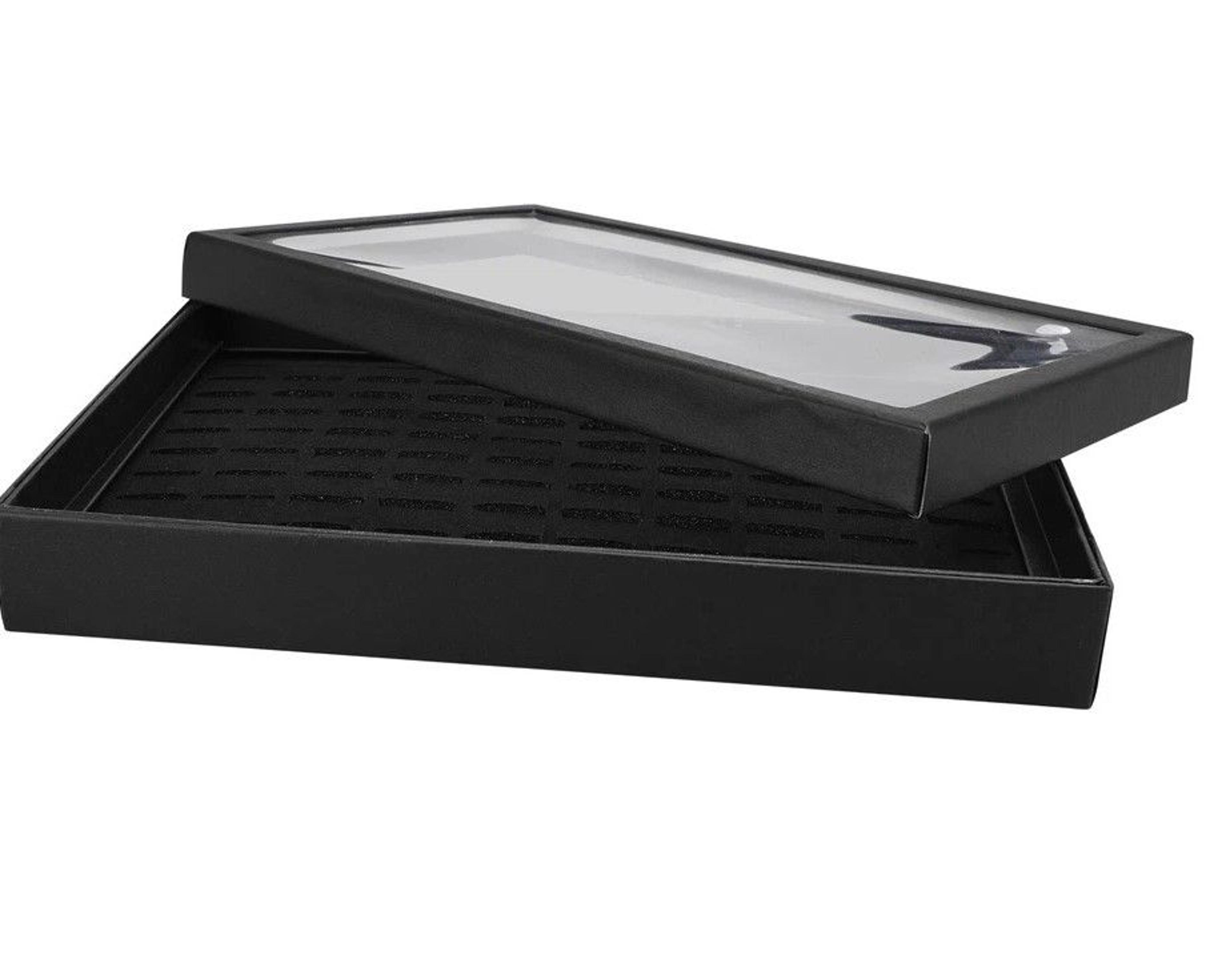 jewelry ring display case elegant storage box for rings, earrings, and more, stackable & dustproof