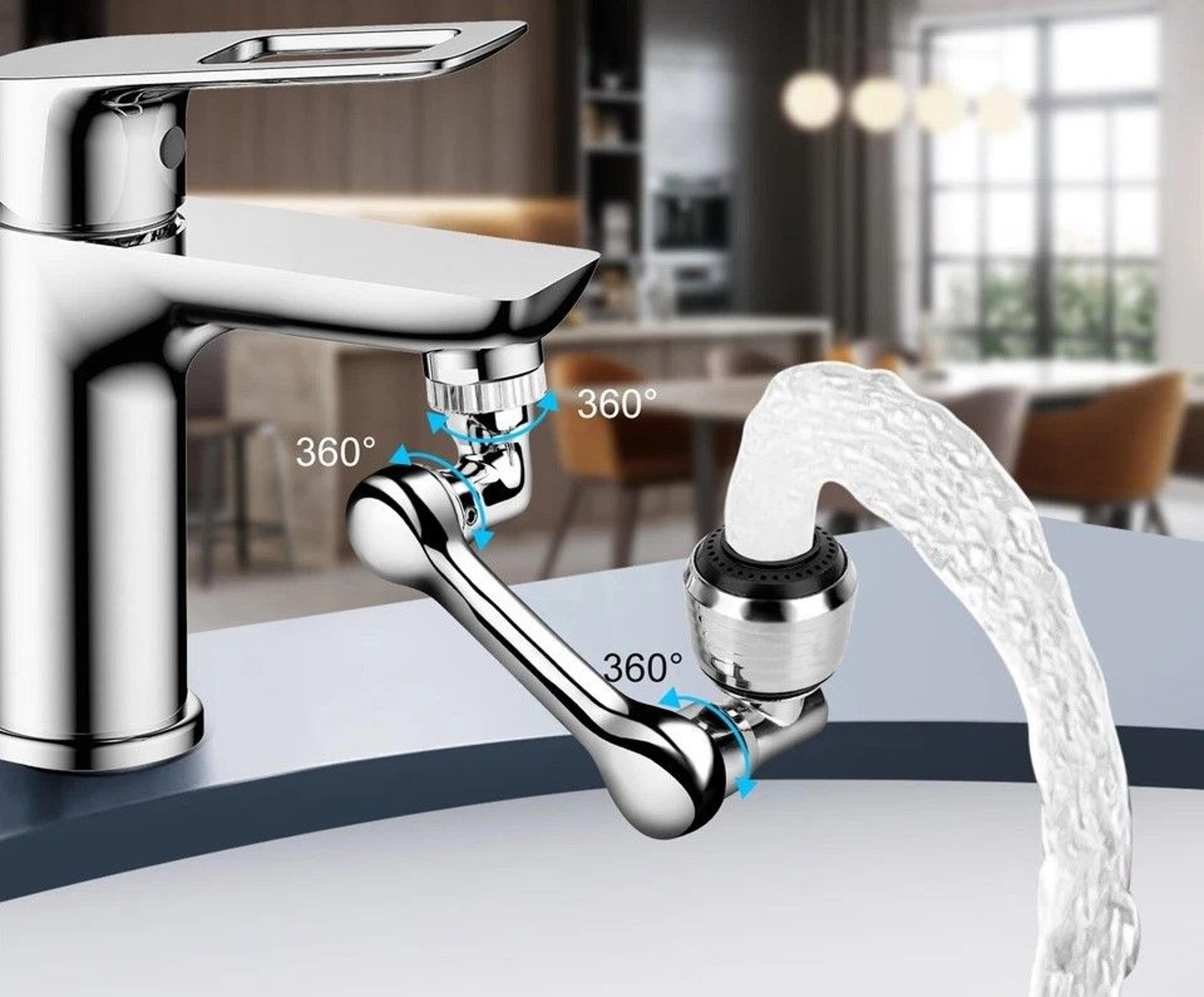 rotation faucet extender aerator adjustable water nozzle with dual flow modes for kitchen & bathroom