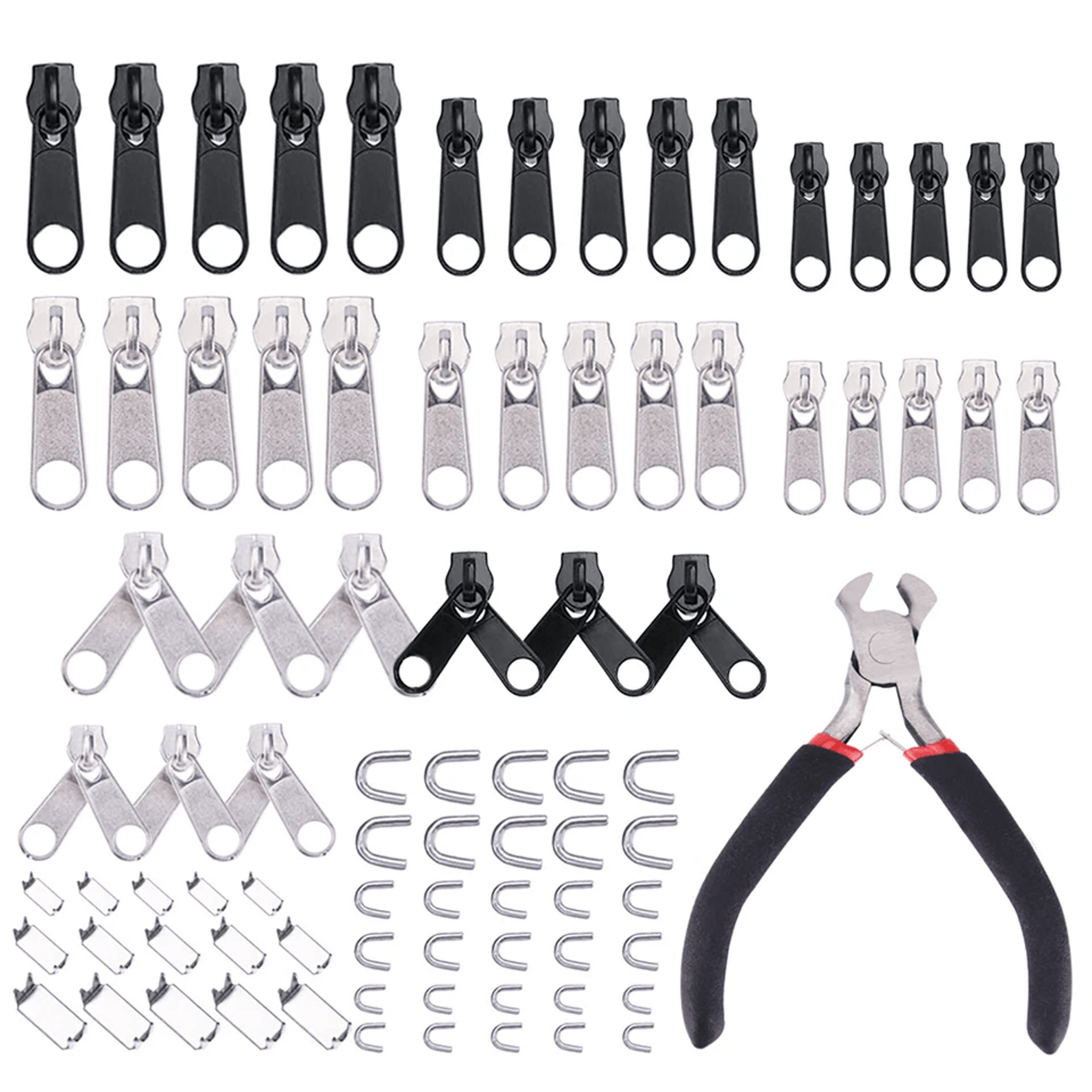 zipper repair kit for jackets, bags, luggage & more diy slider replacement & rescue tool kit