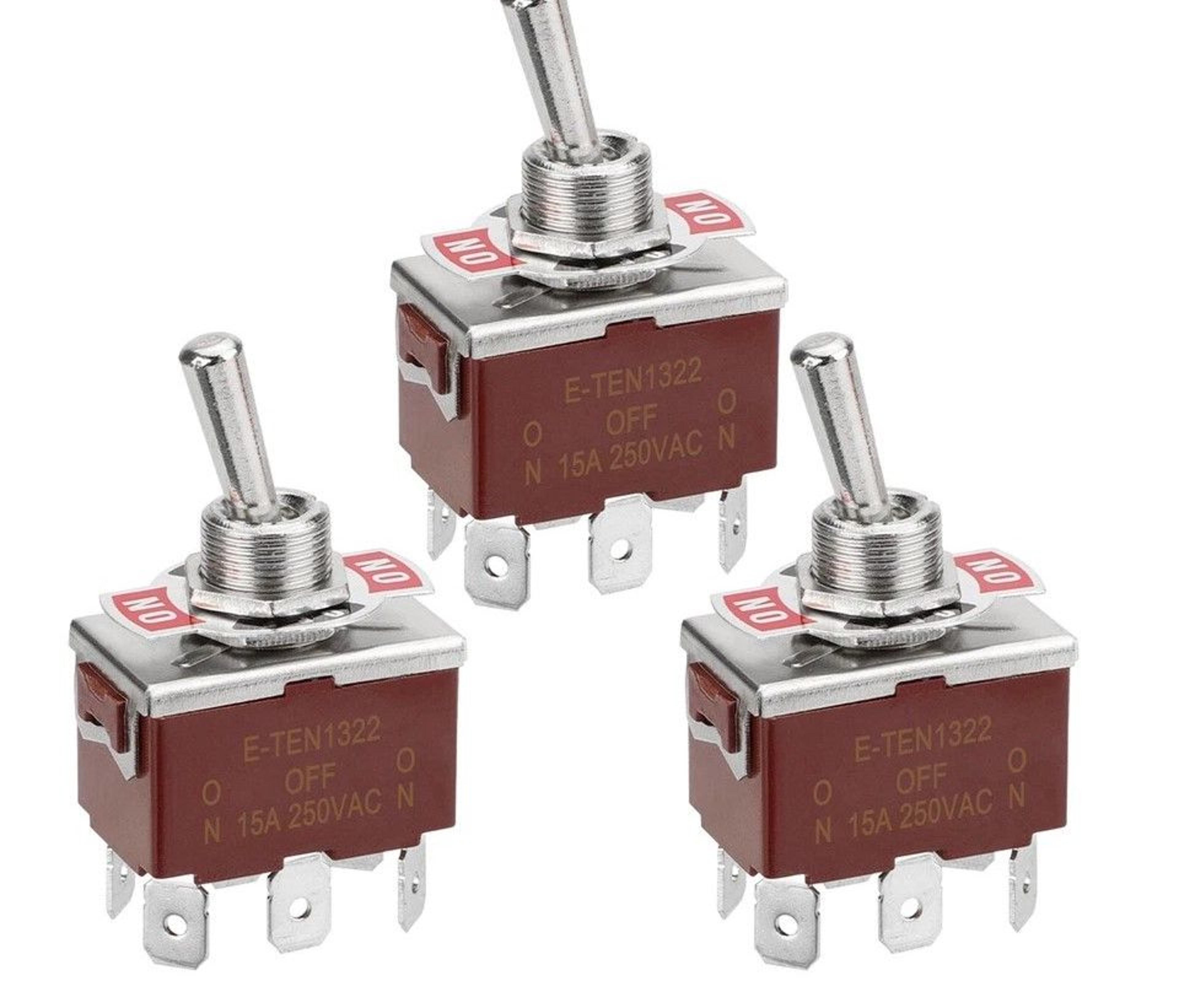 heavy duty toggle switch dpdt on/off/on spade terminals for cars, boats, and appliances