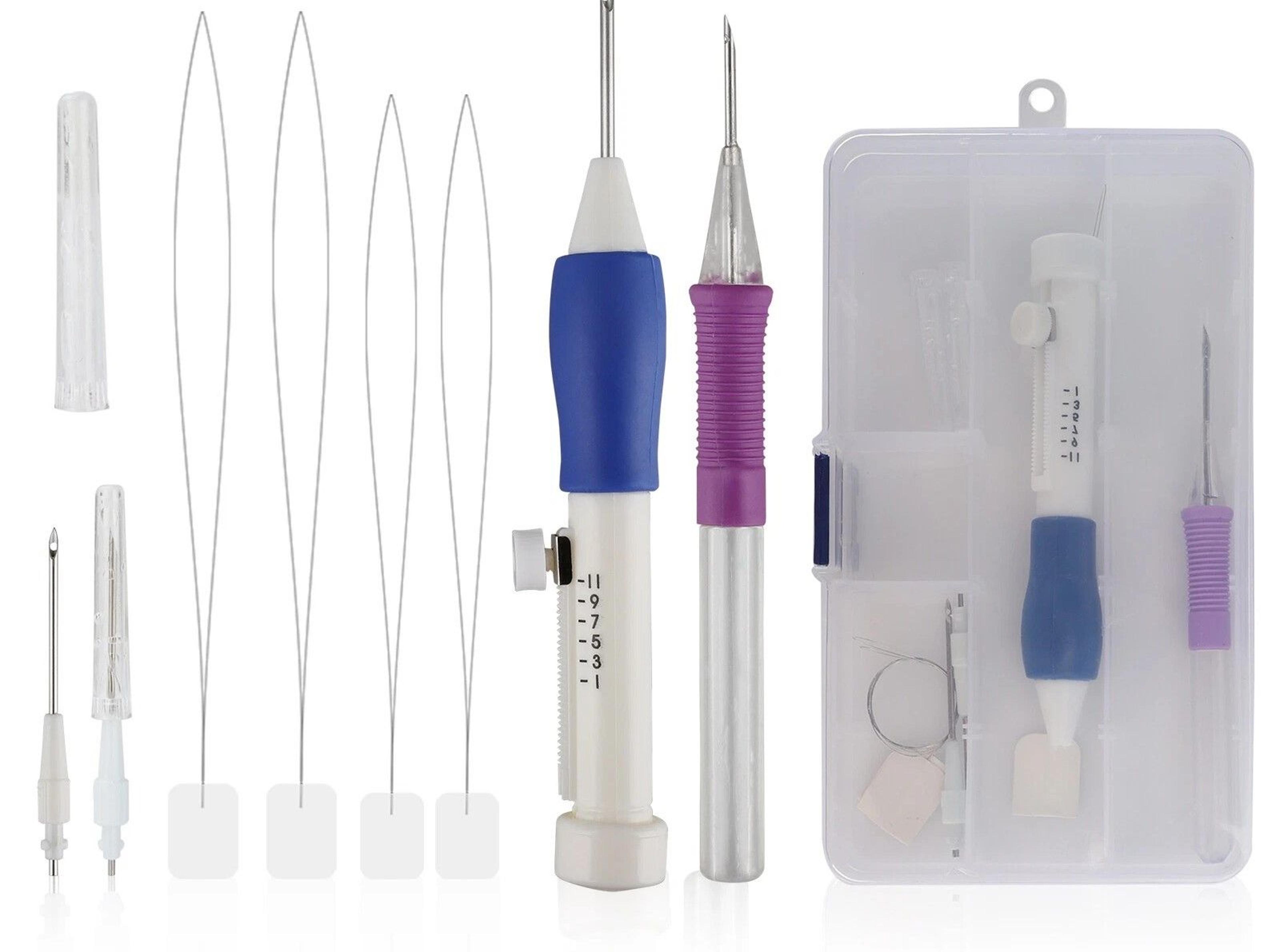 diy punch needle kit ergonomic embroidery pen set for stitching, sewing & textile crafts