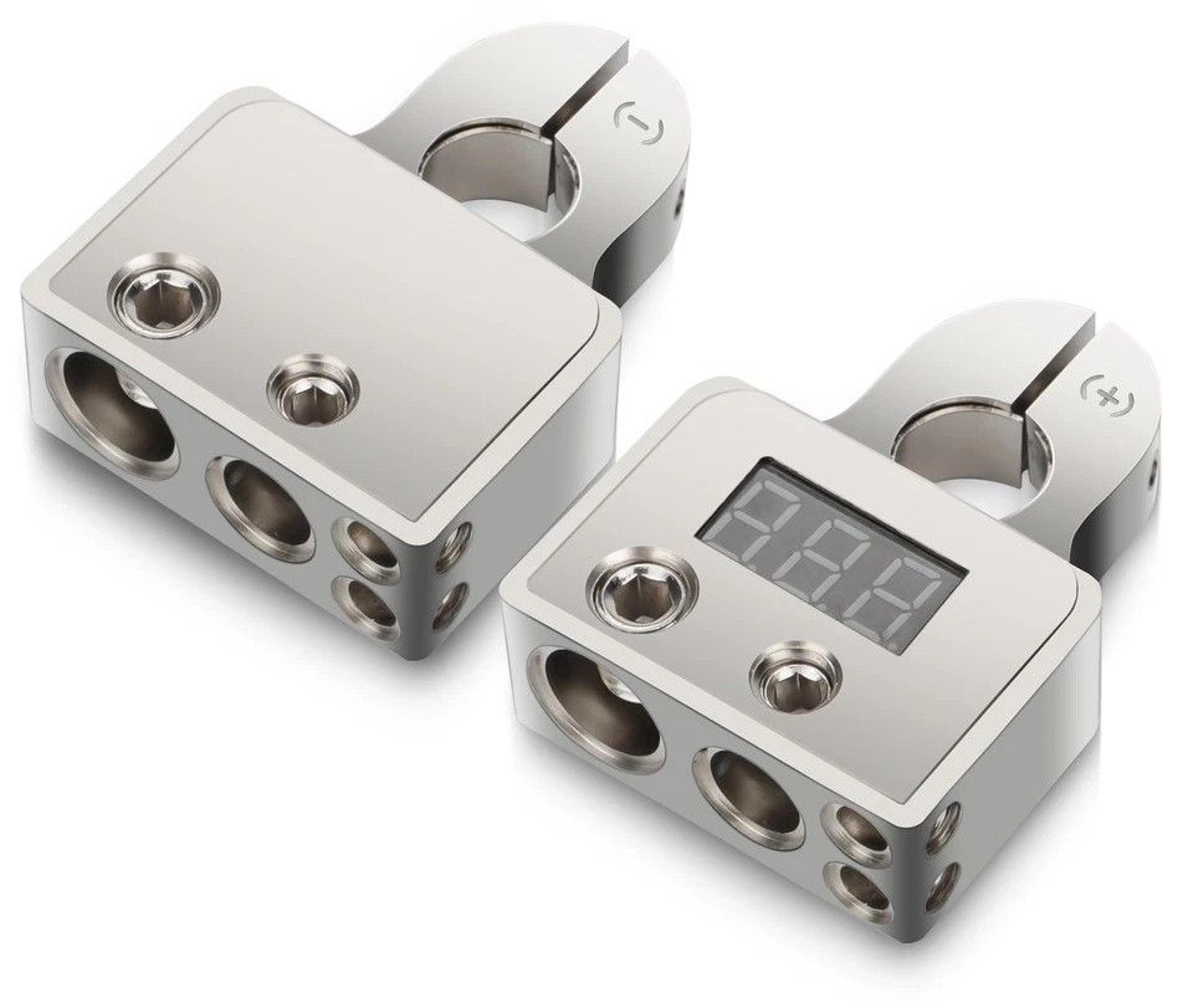 car battery terminal connectors with led voltmeter