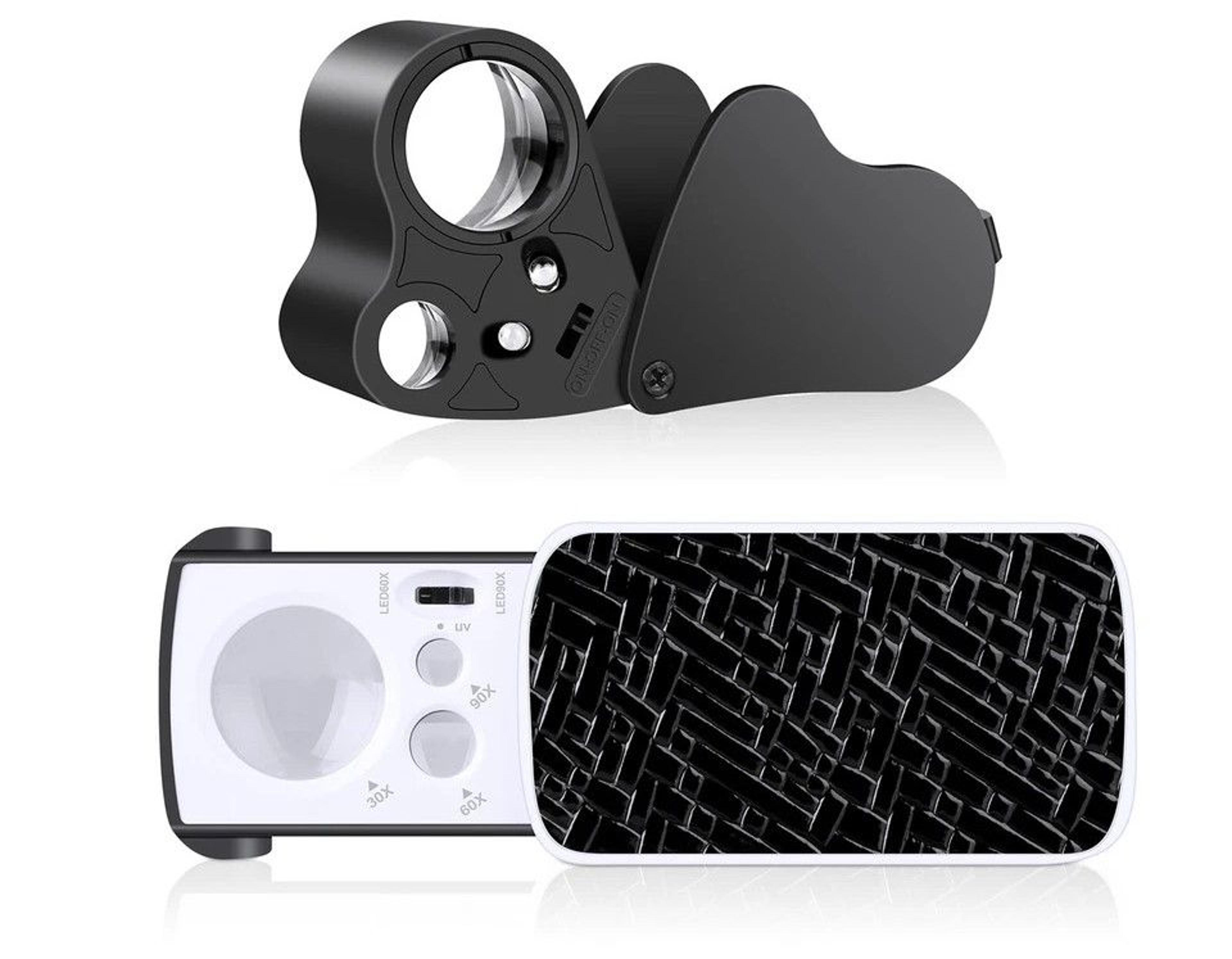 jewelry magnifier loop with led light folding magnifying glass for jewelry, gems, coins, and more