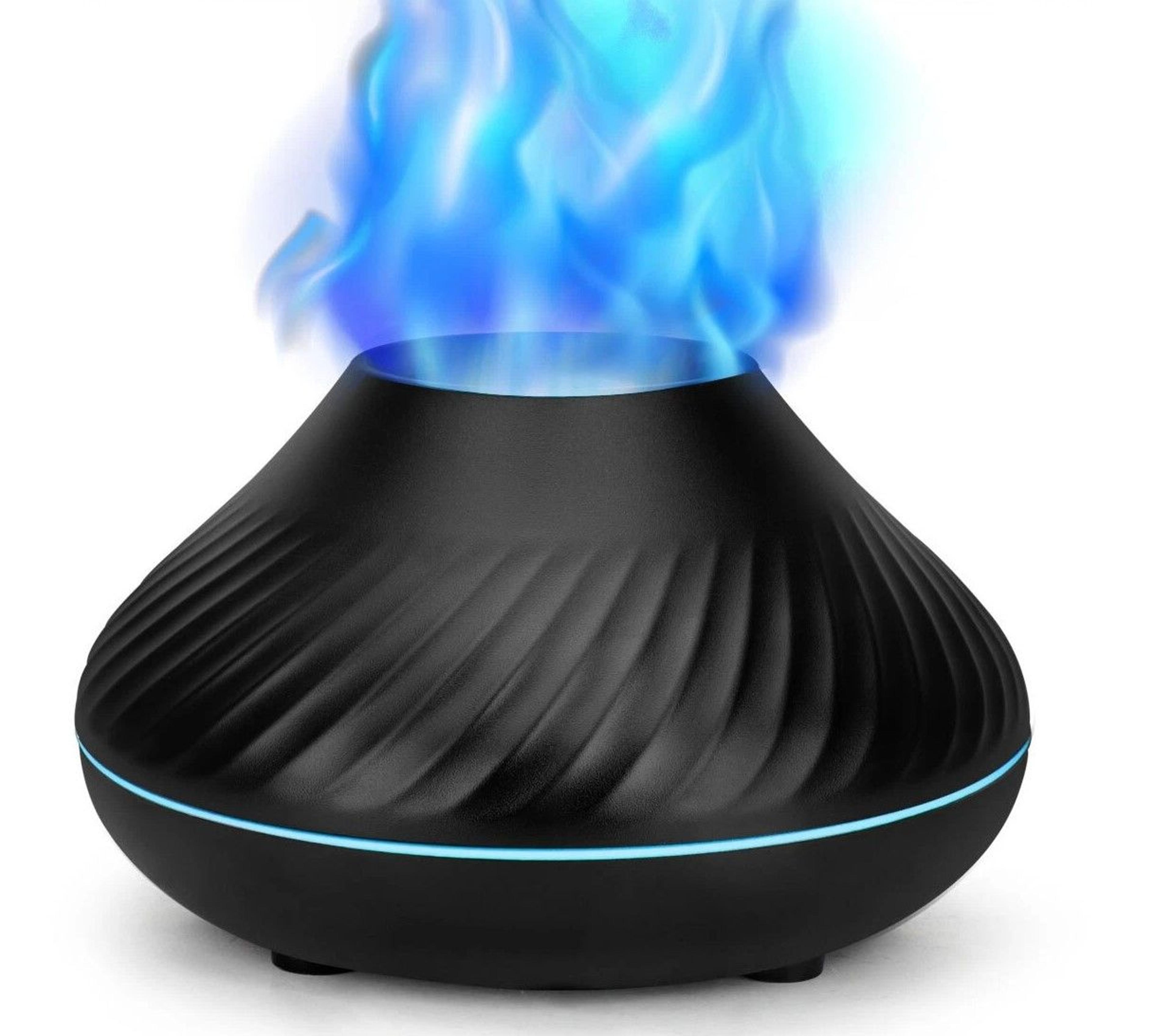aroma volcano flame diffuser aromatherapy humidifier for room, essential oil diffuser with color led lights