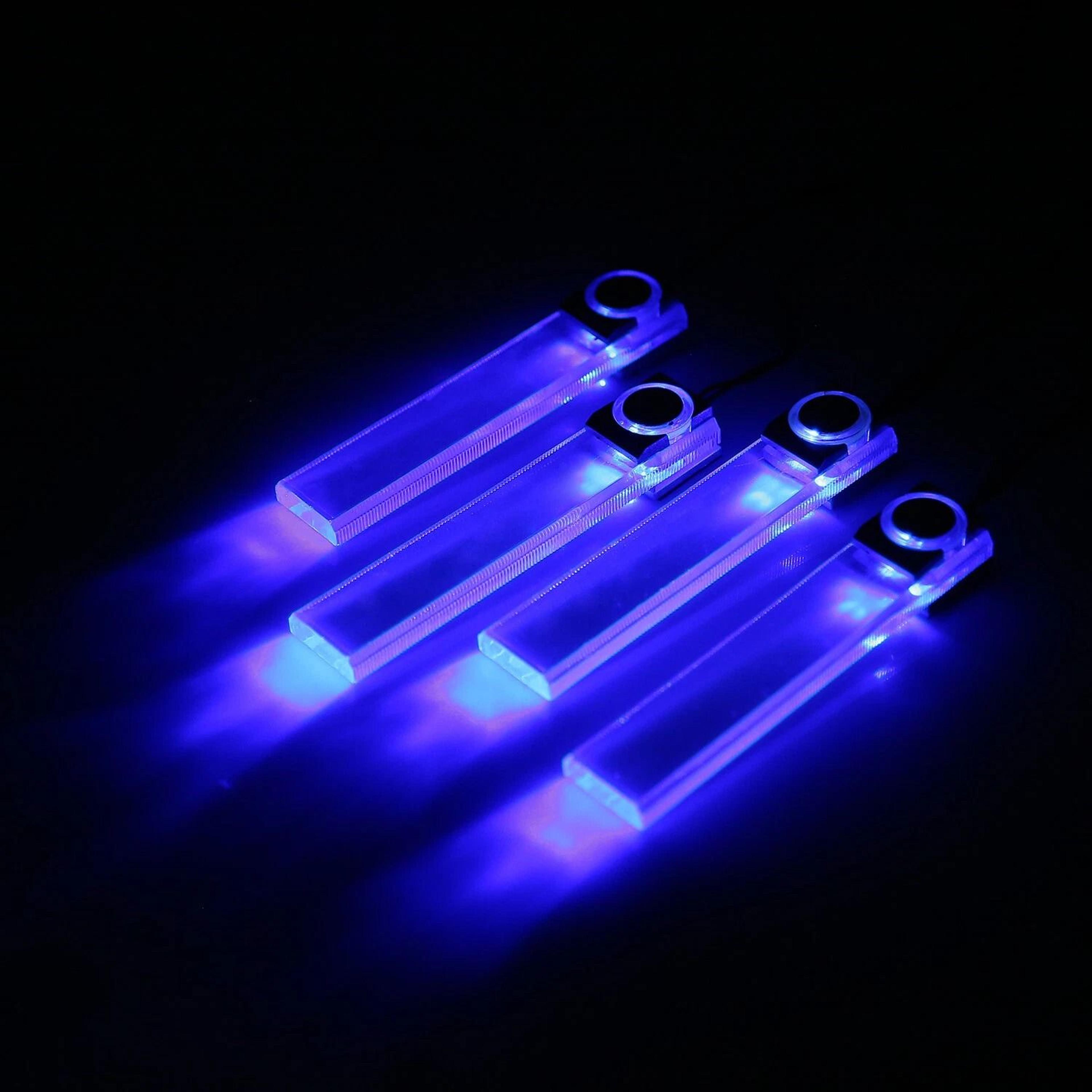 blue light led car interior decorative lamp usb rechargeable, flexible floor atmosphere lighting