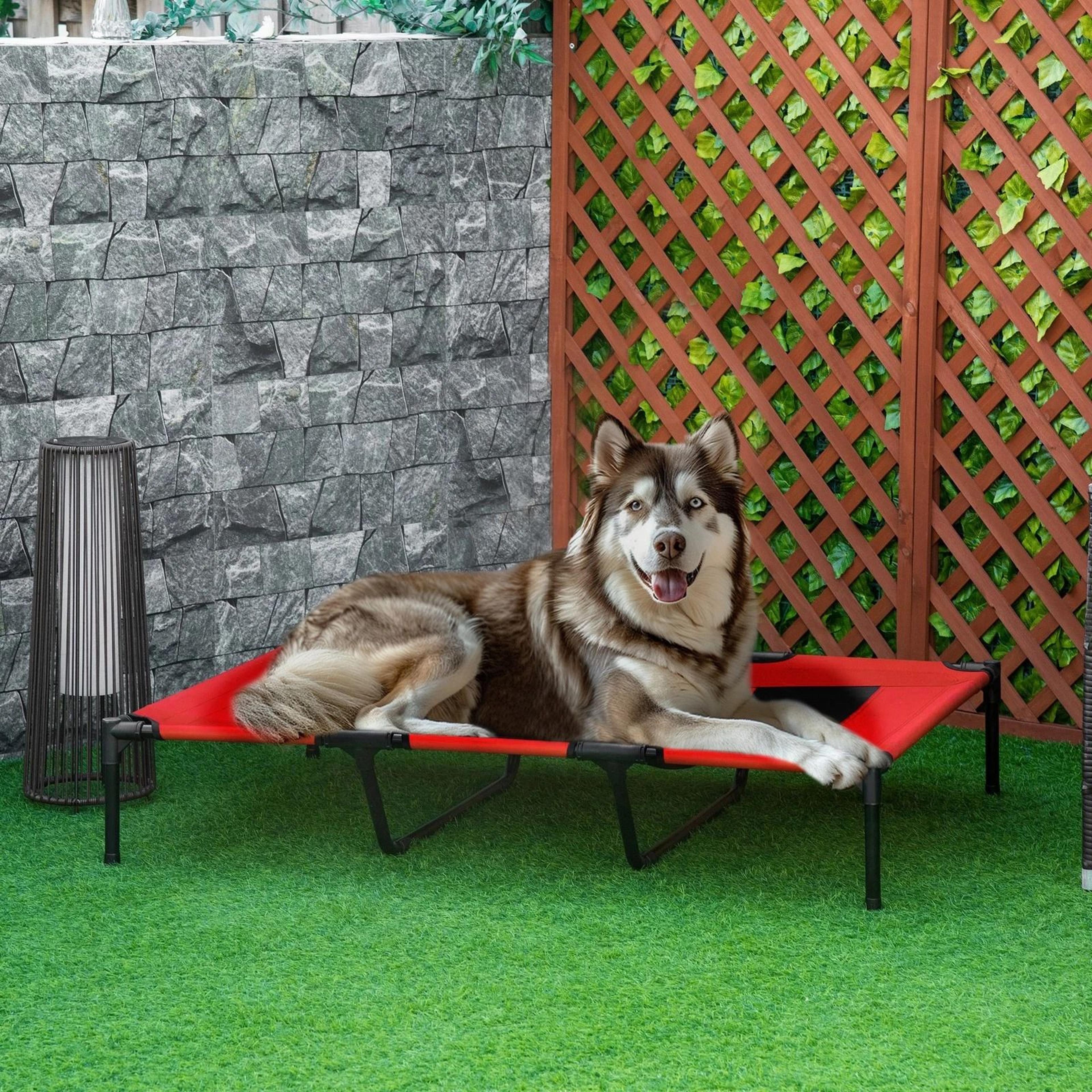 pet elevated raised bed durable puppy cot, oxford outdoor/indoor pet bed