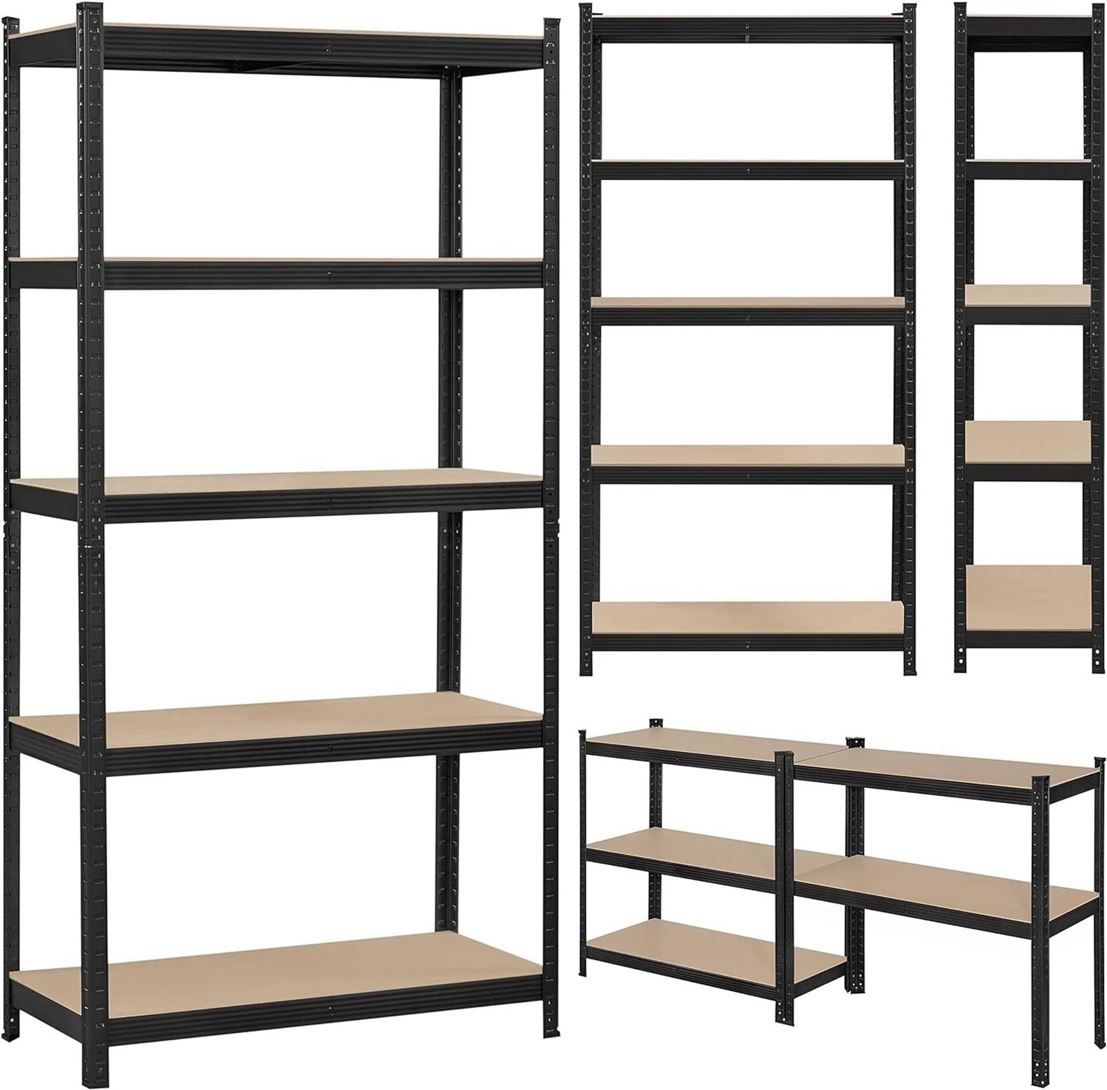 heavy duty tier storage shelf sturdy steel shelving unit for home, garage, and office organization