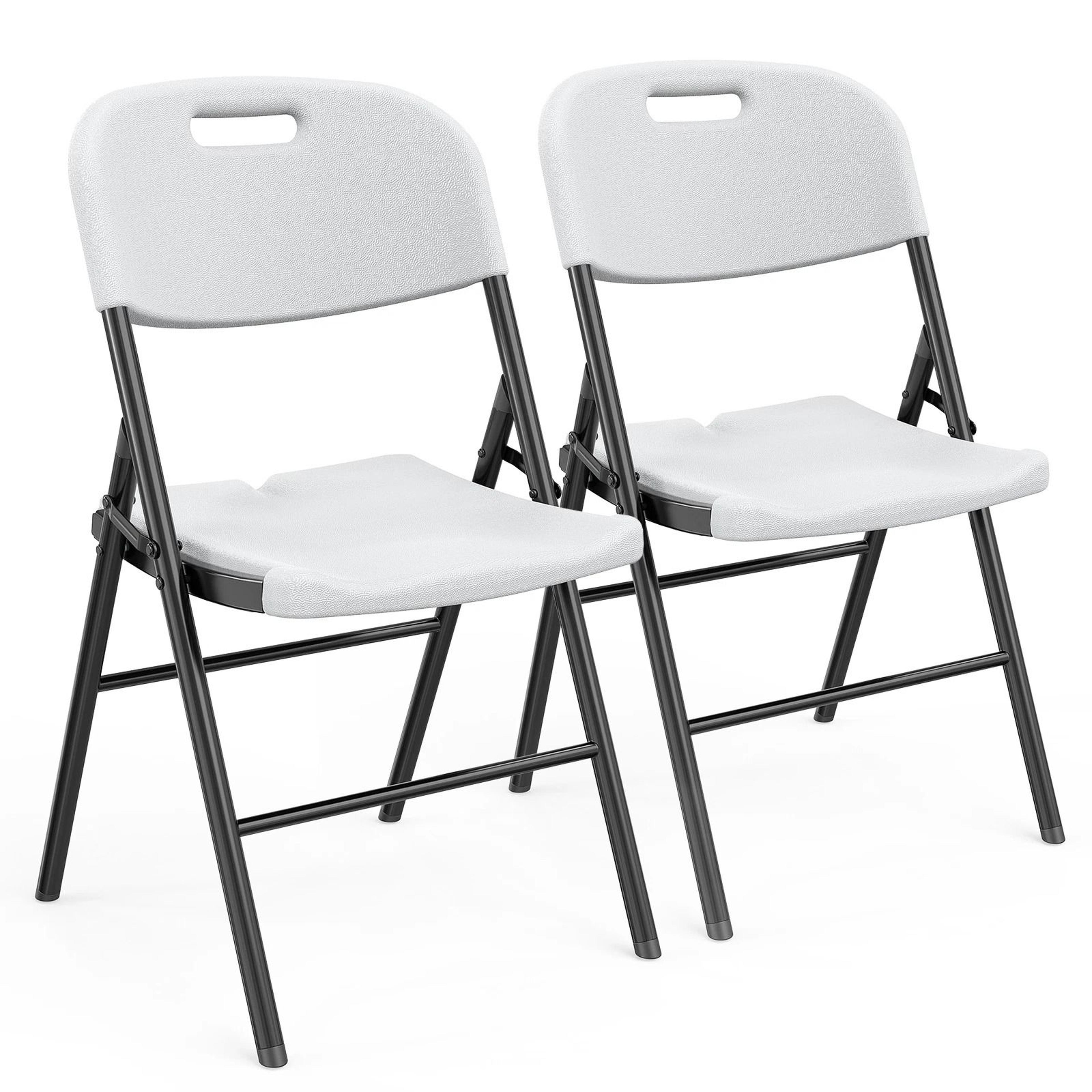 commercial plastic folding chairs, stackable picnic party seats in/outdoor portable, durable & easy storage