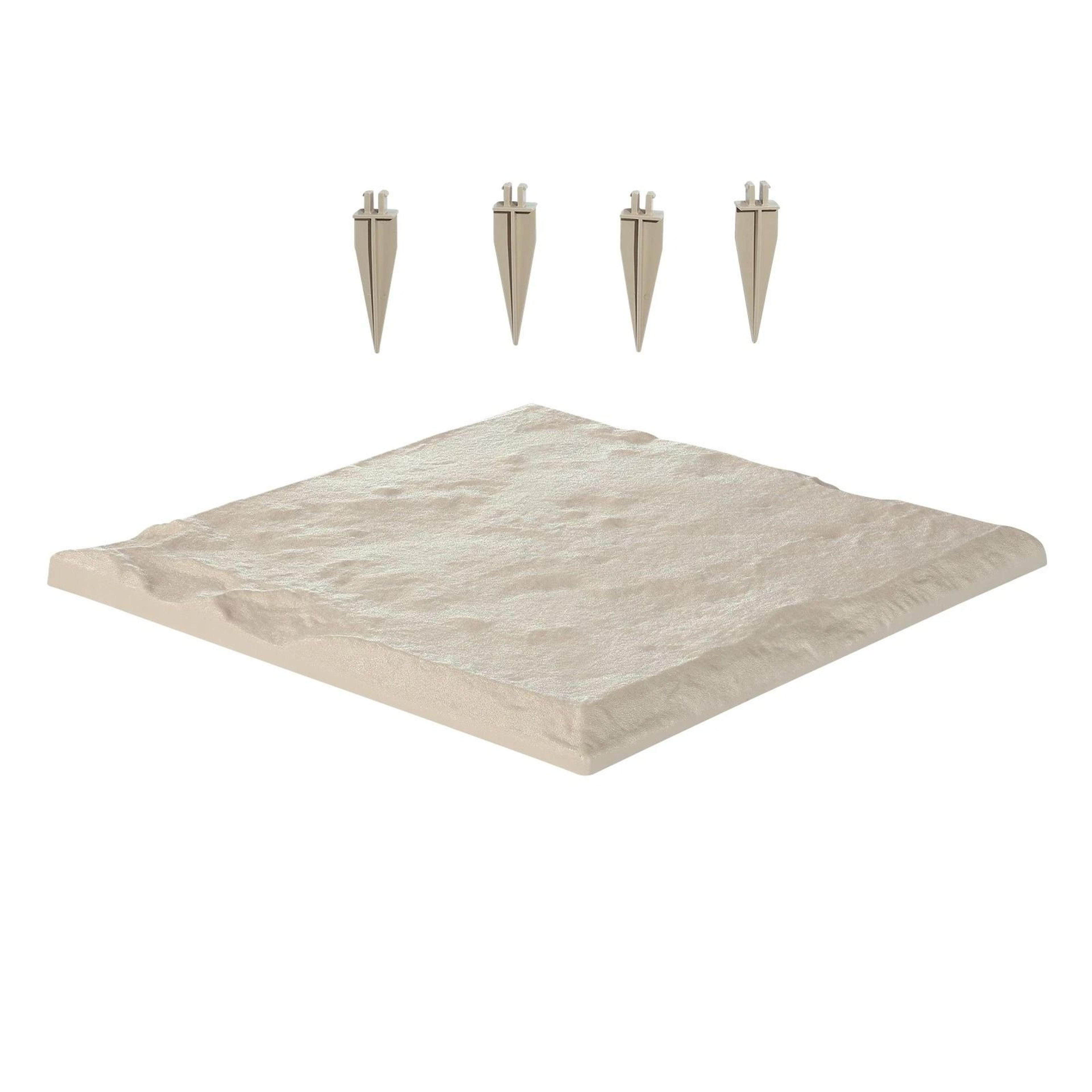 decorative beige stepping stones with stakes walkway pavers