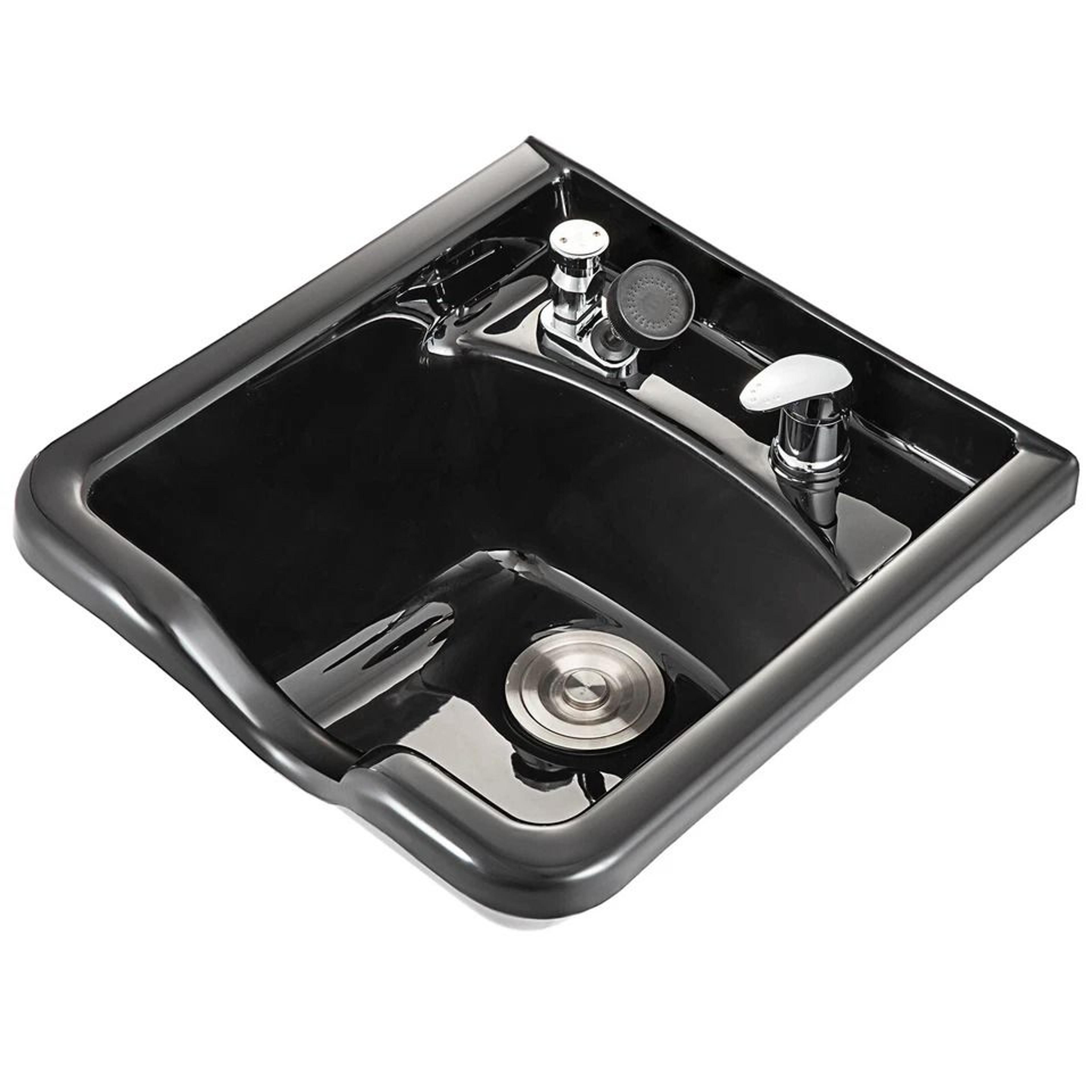 black square abs plastic shampoo bowl for salon & spa durable wall-mounted design for ultimate comfort