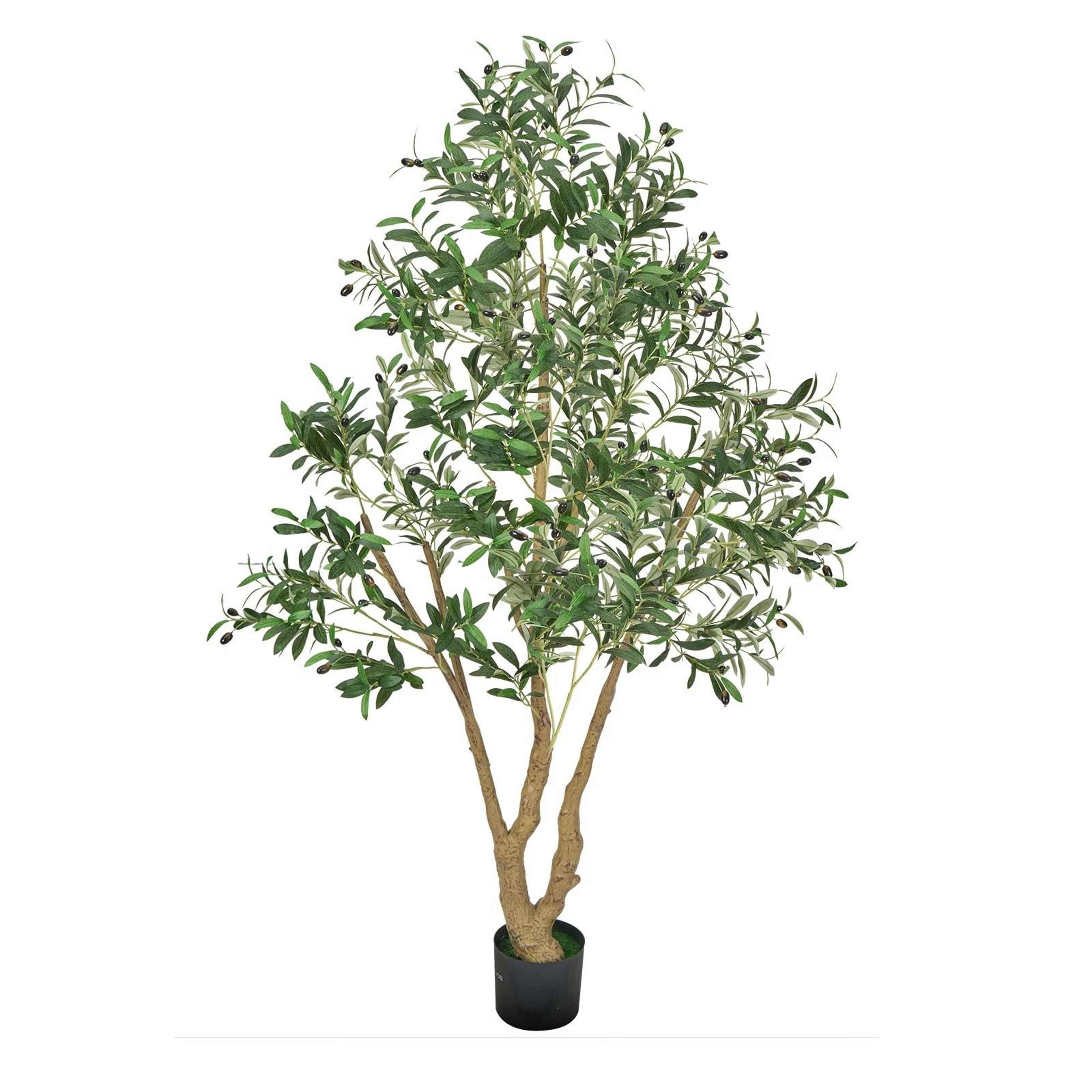 artificial olive tree faux silk potted indoor home decor plant