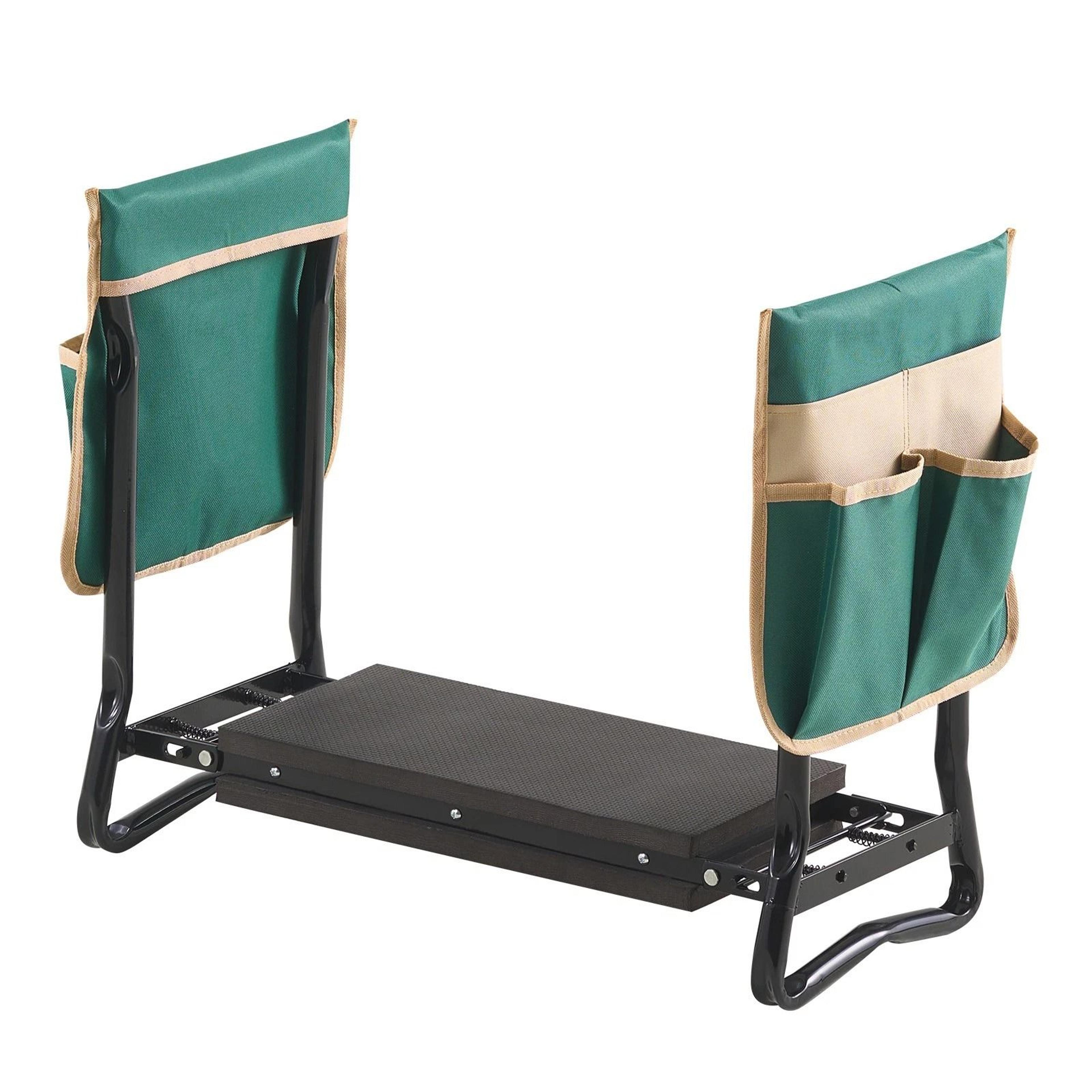 garden kneeler and seat with eva pad folding garden stool for heavy duty use