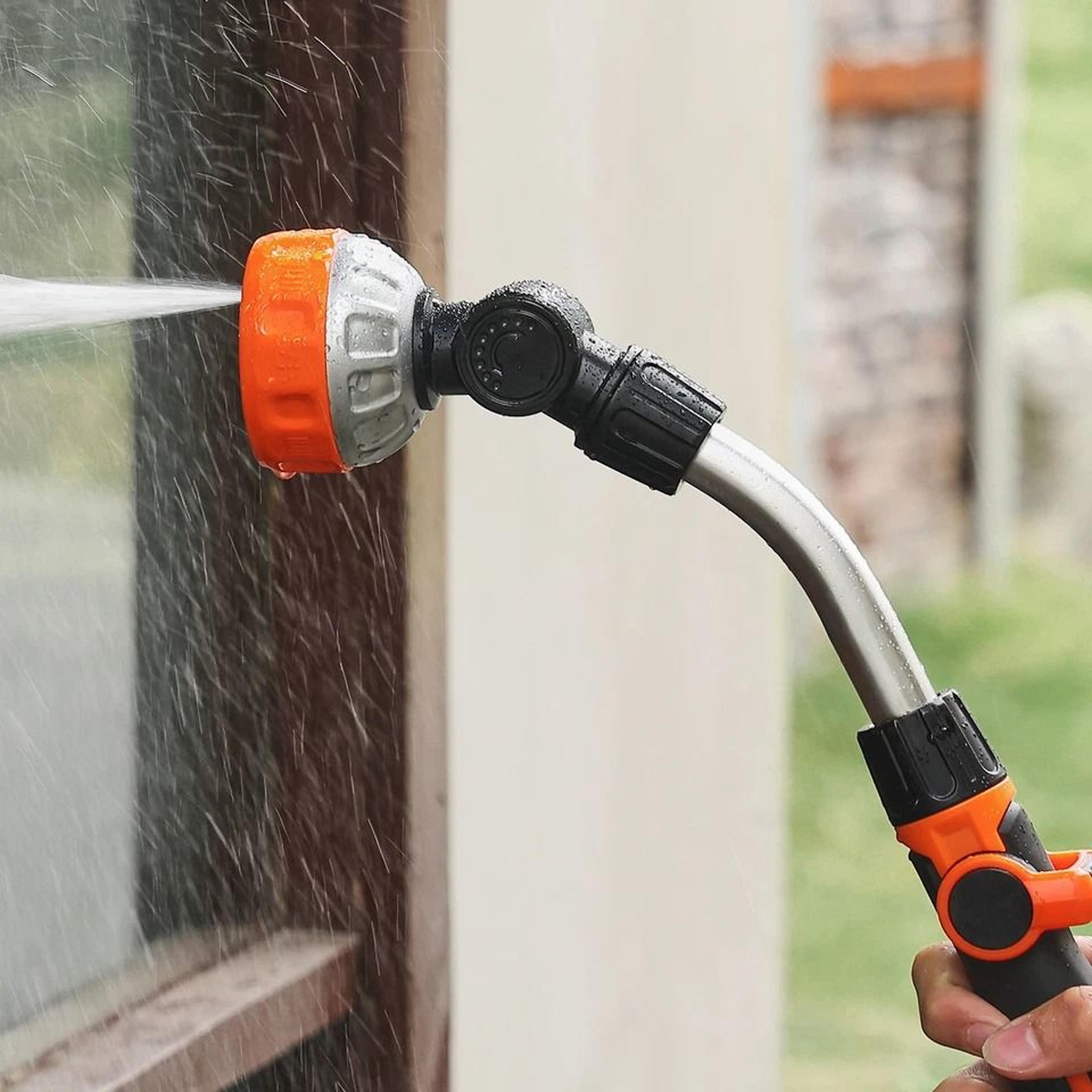 heavy duty garden hose watering wand with spray patterns & swivel head