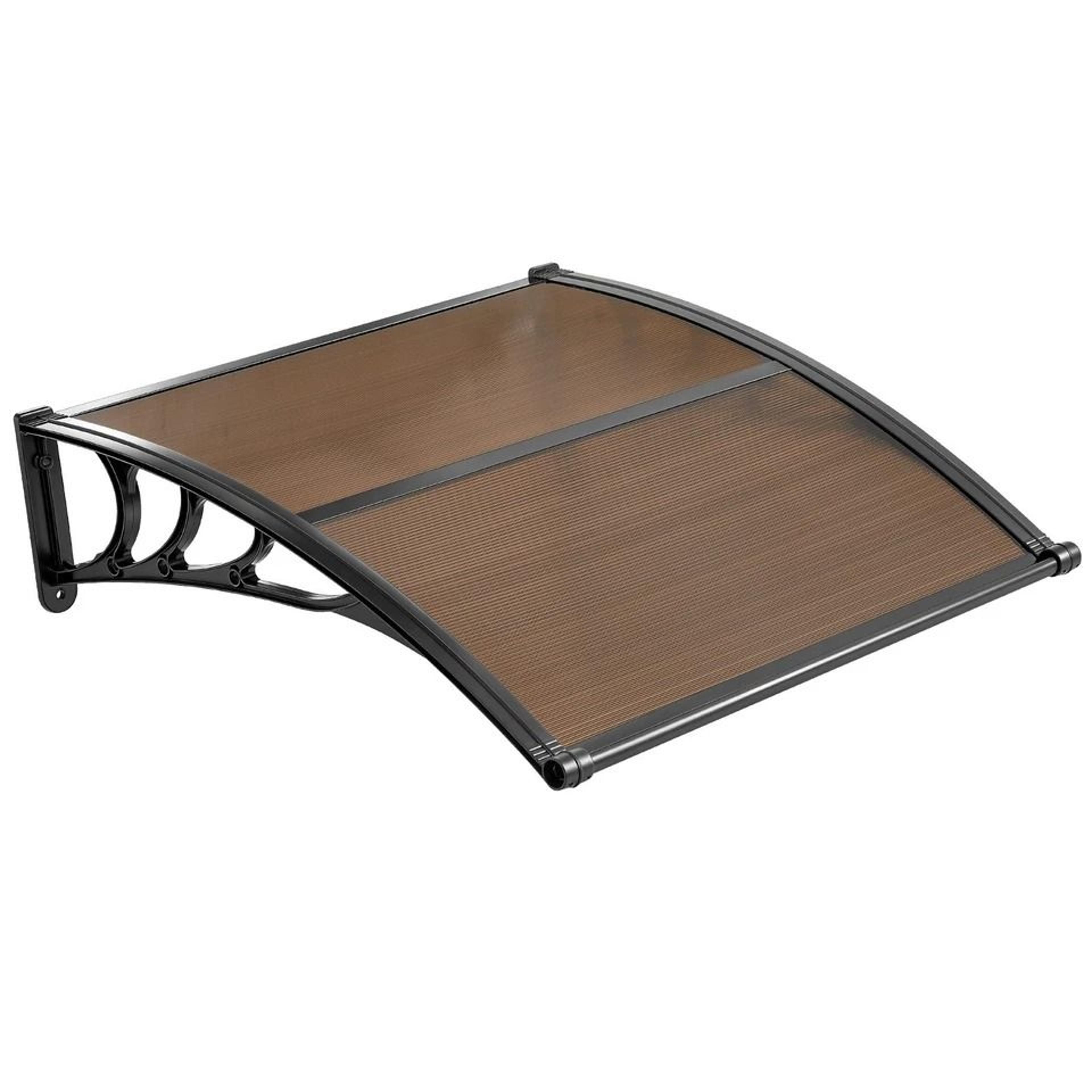 outdoor door awning with drainage rain, snow & weather protection