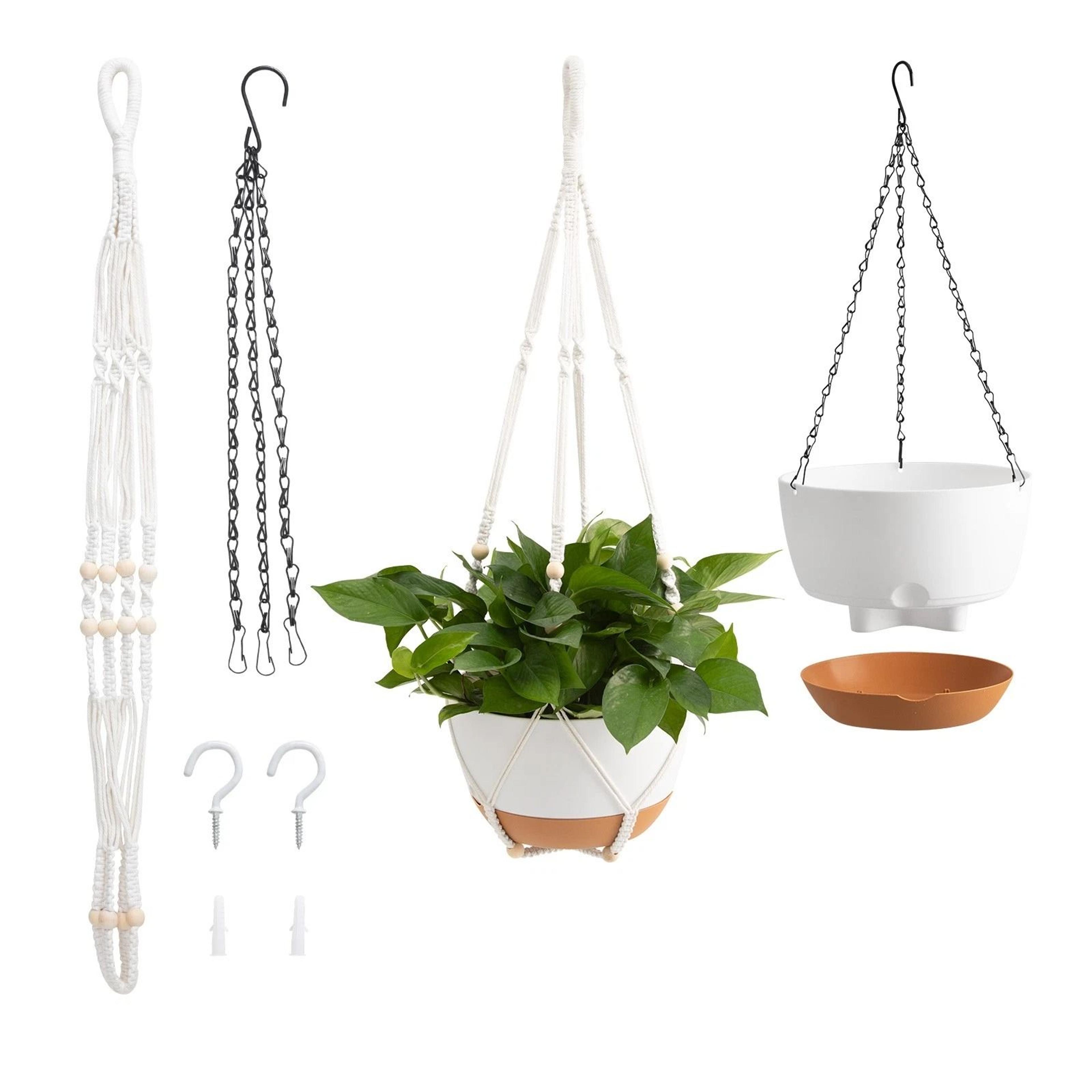 self-watering hanging planters, for indoor & outdoor use easy care planters