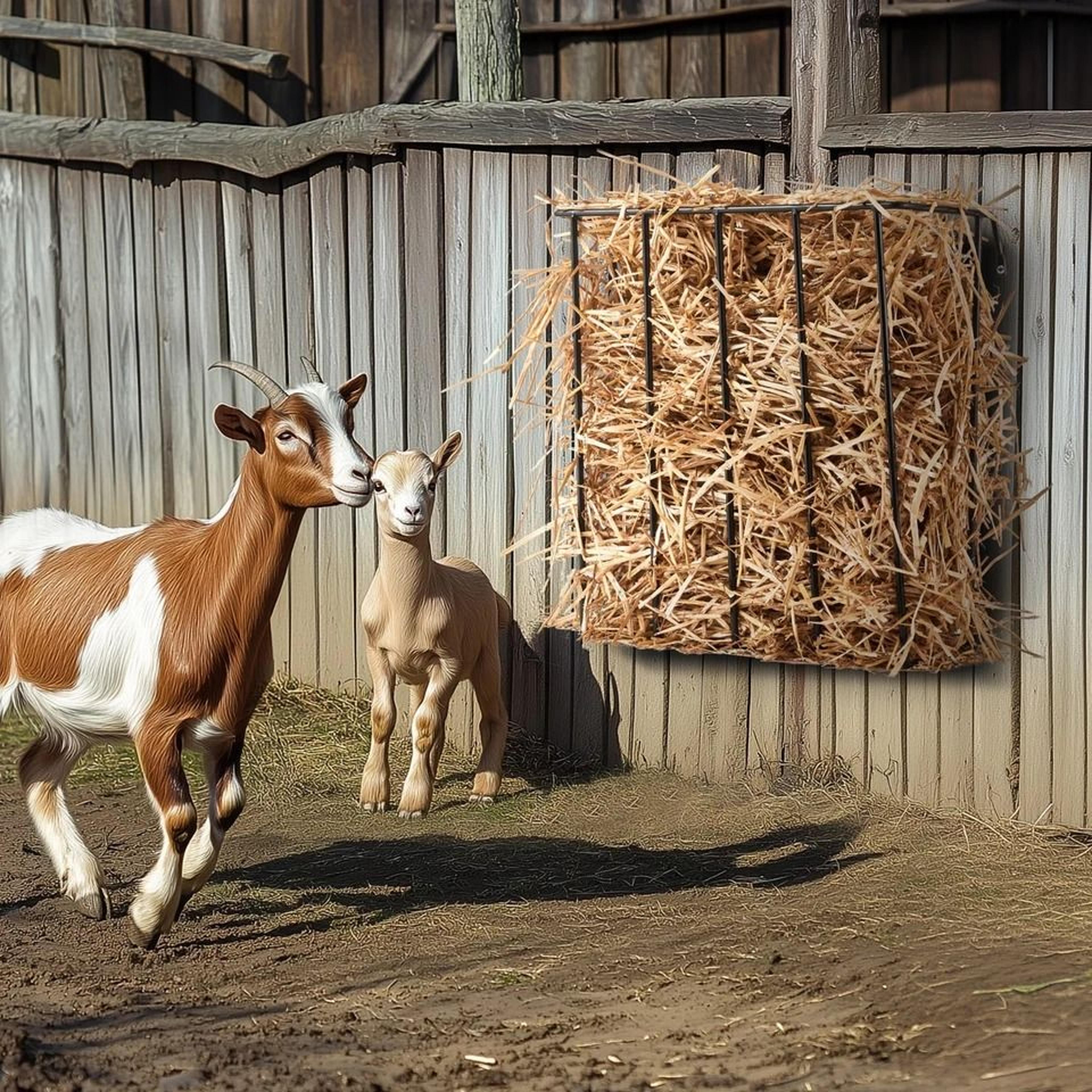 wall-mounted hay feeder for livestock durable goat & horse hay rack