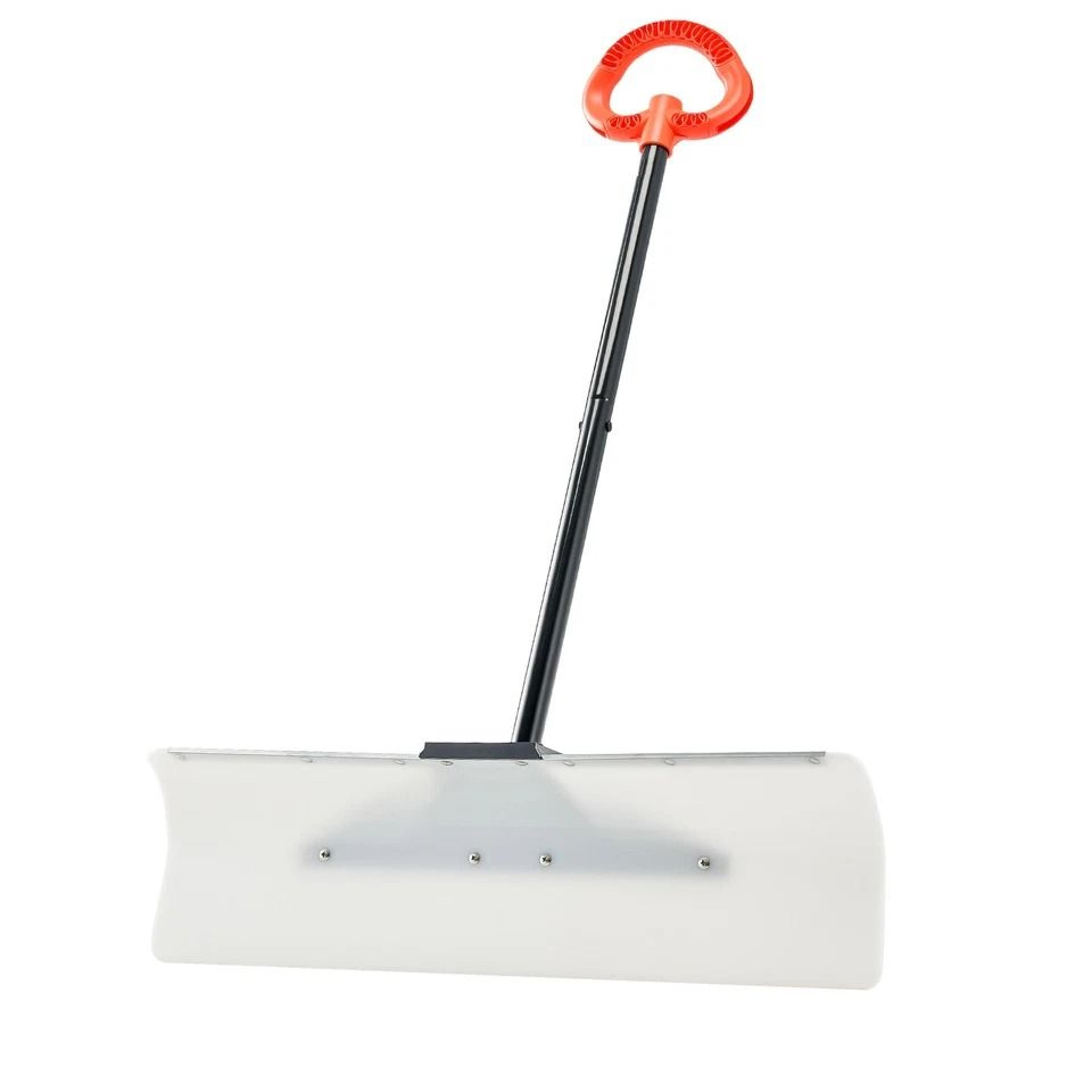 heavy-duty snow shovel with hdpe plastic blade & removable steel rod ergonomic threaded grip