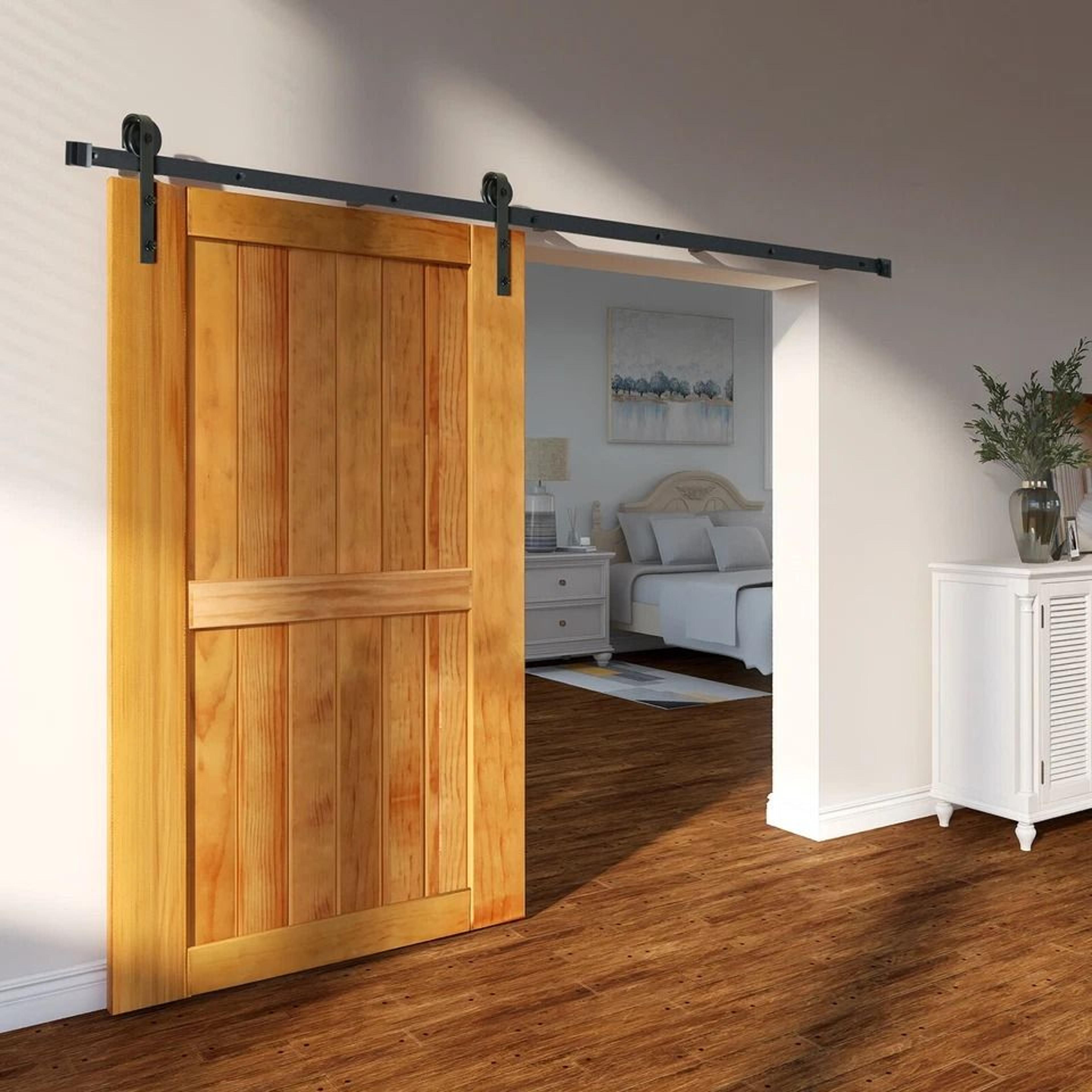 sliding barn door hardware kit, heavy duty barn door hardware kit with smooth glide track