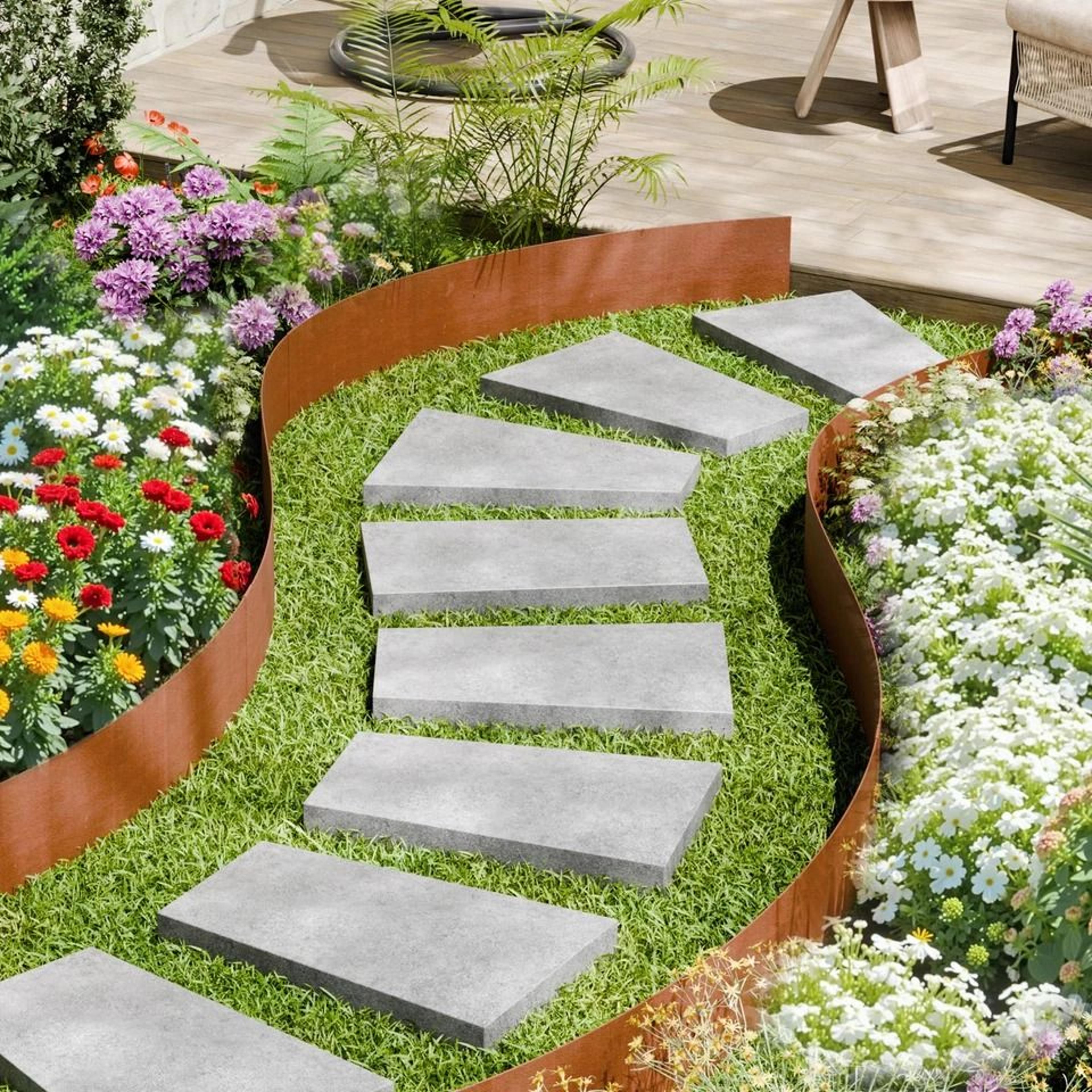 heavy duty steel landscape edging border kit rust resistant garden edge panels