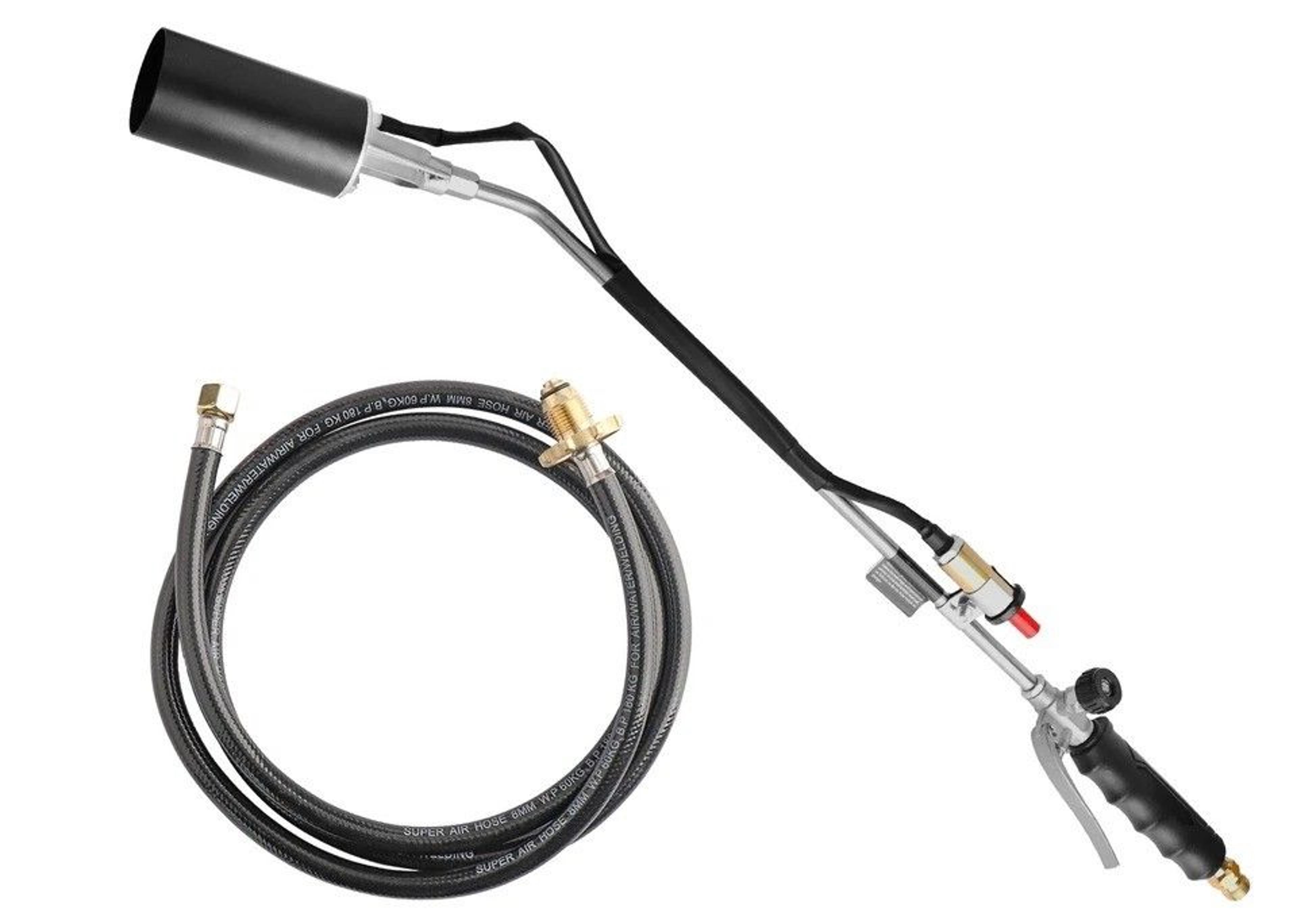 portable propane torch weed burner high-temperature ice & snow melter, outdoor flame thrower with hose