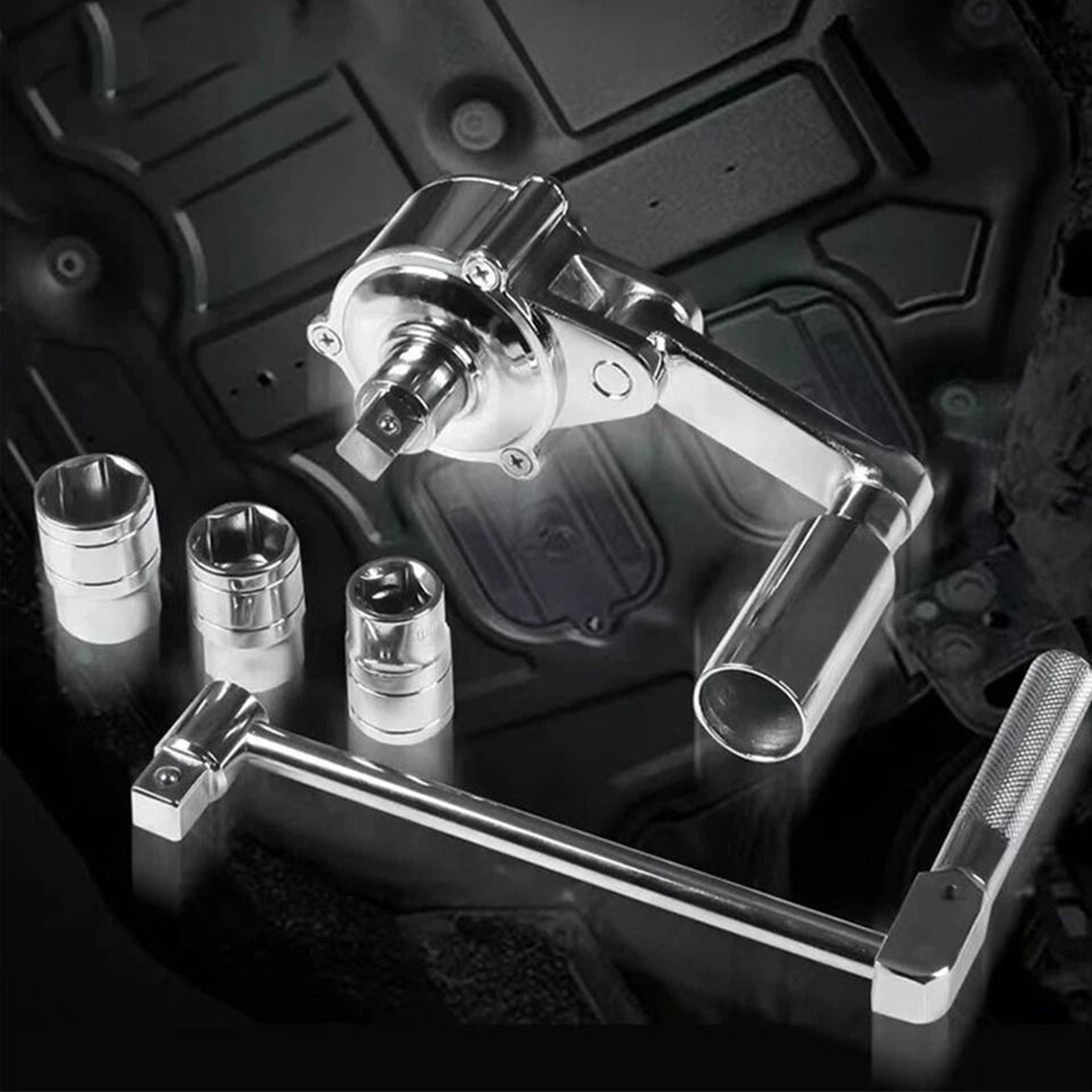 torsional torque multiplier wrench lug nut remover set with sockets for effortless tire changes