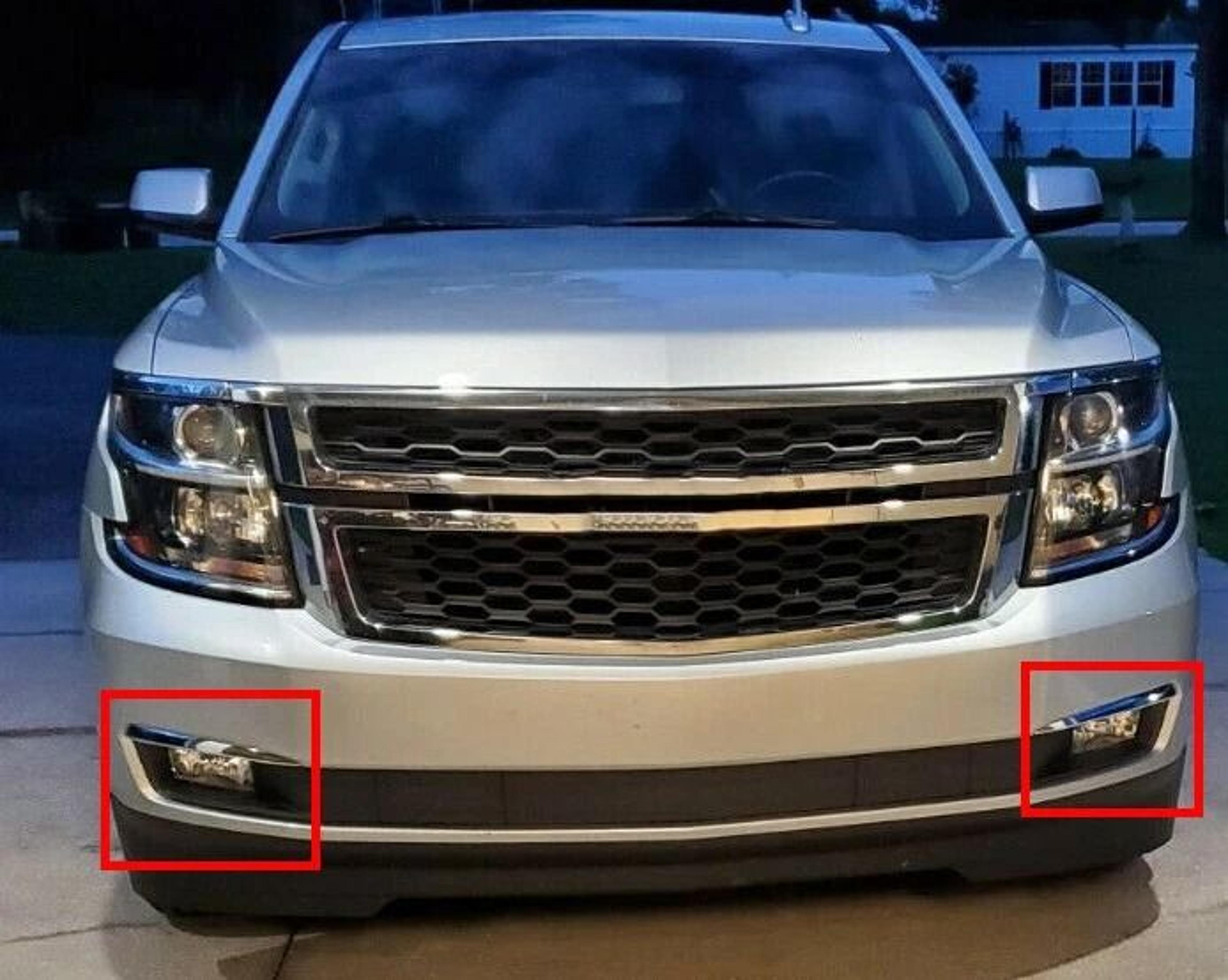 chevy suburban/tahoe fog lights kit with chrome trim, switch & bulbs