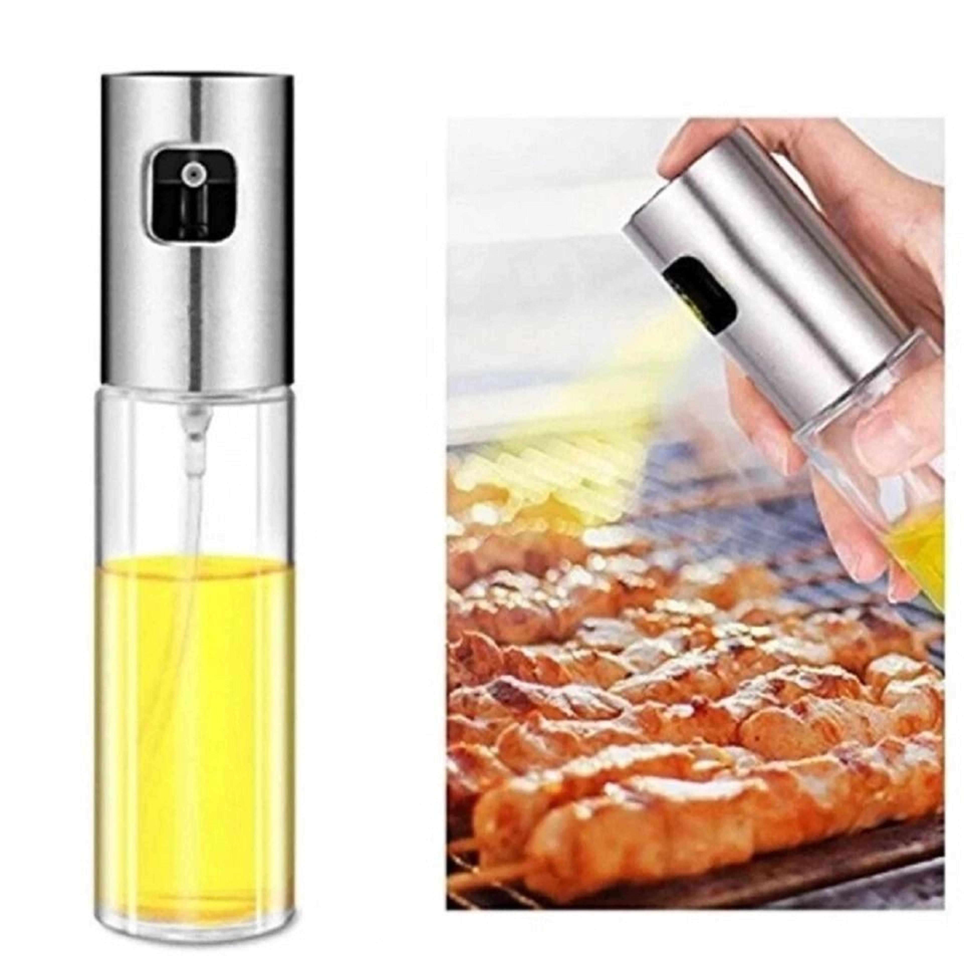 stainless steel olive oil sprayer mister refillable cooking spray bottle for bbq, kitchen, and healthy cooking