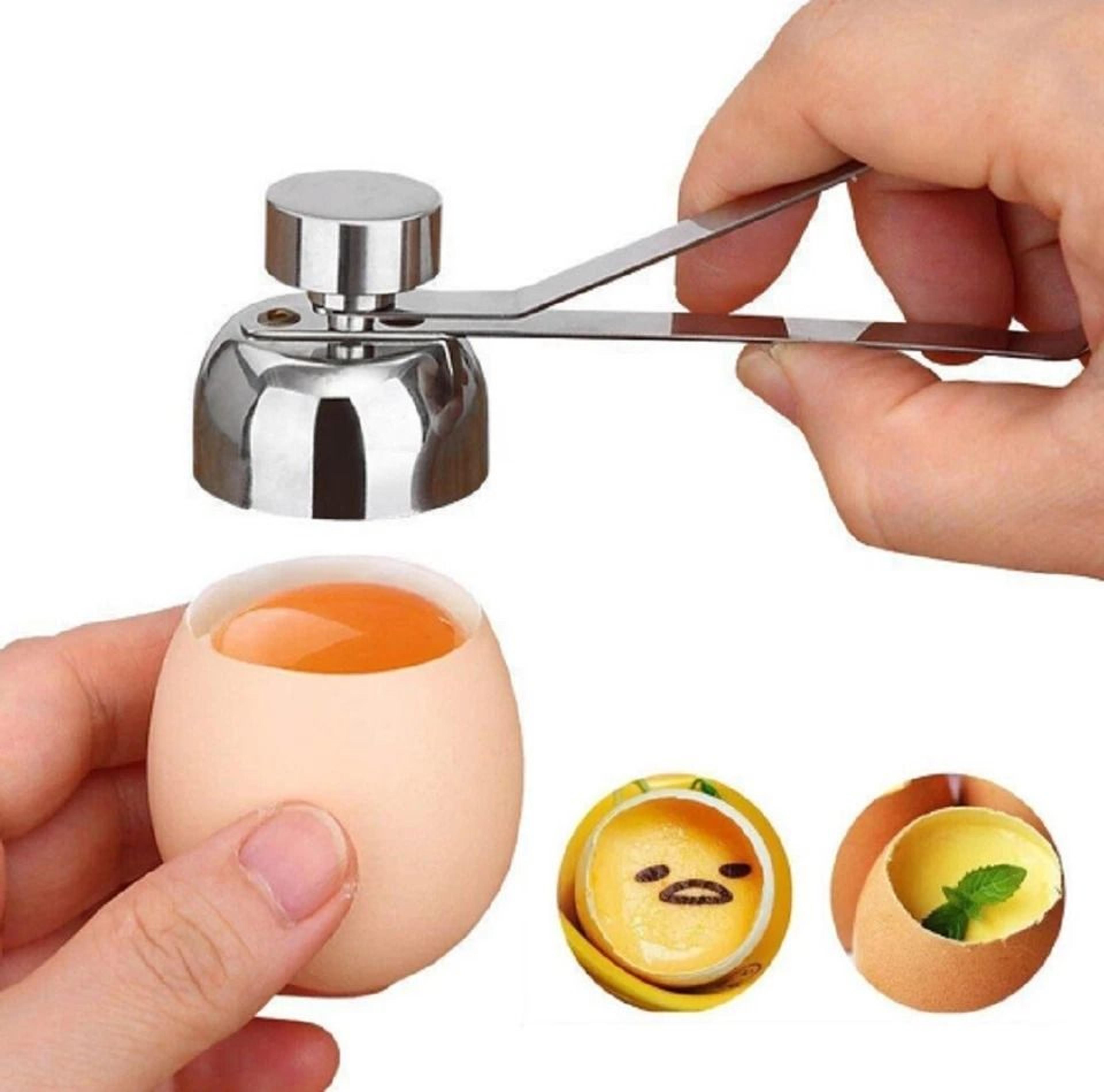 stainless steel egg topper shell cutter precision tool for soft & hard boiled eggs