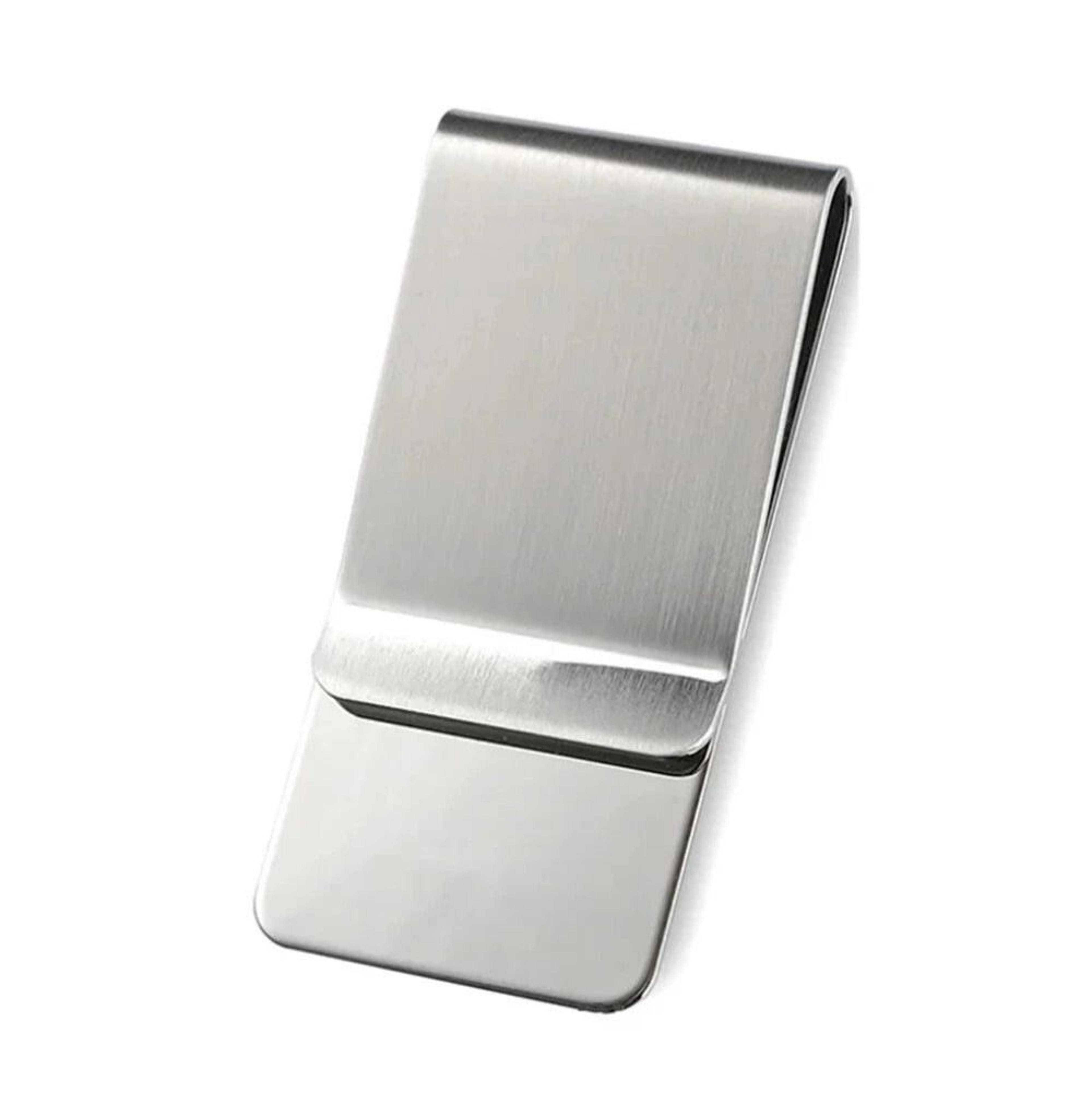stainless steel money clip slim silver cash holder durable pocket bill clip for men & women