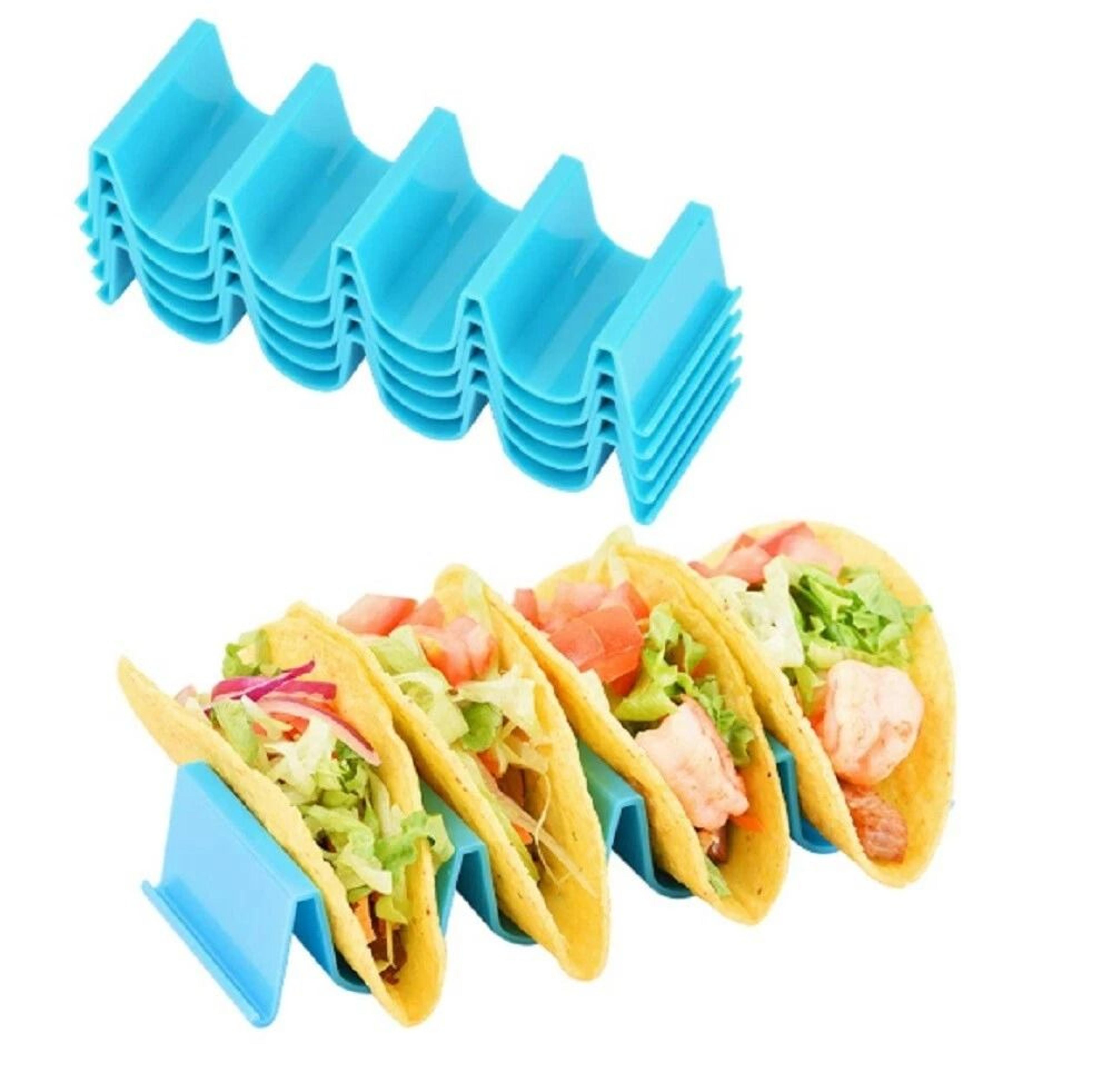 taco holder stand for hard shell tacos bpa-free, durable plastic tray for easy tacos