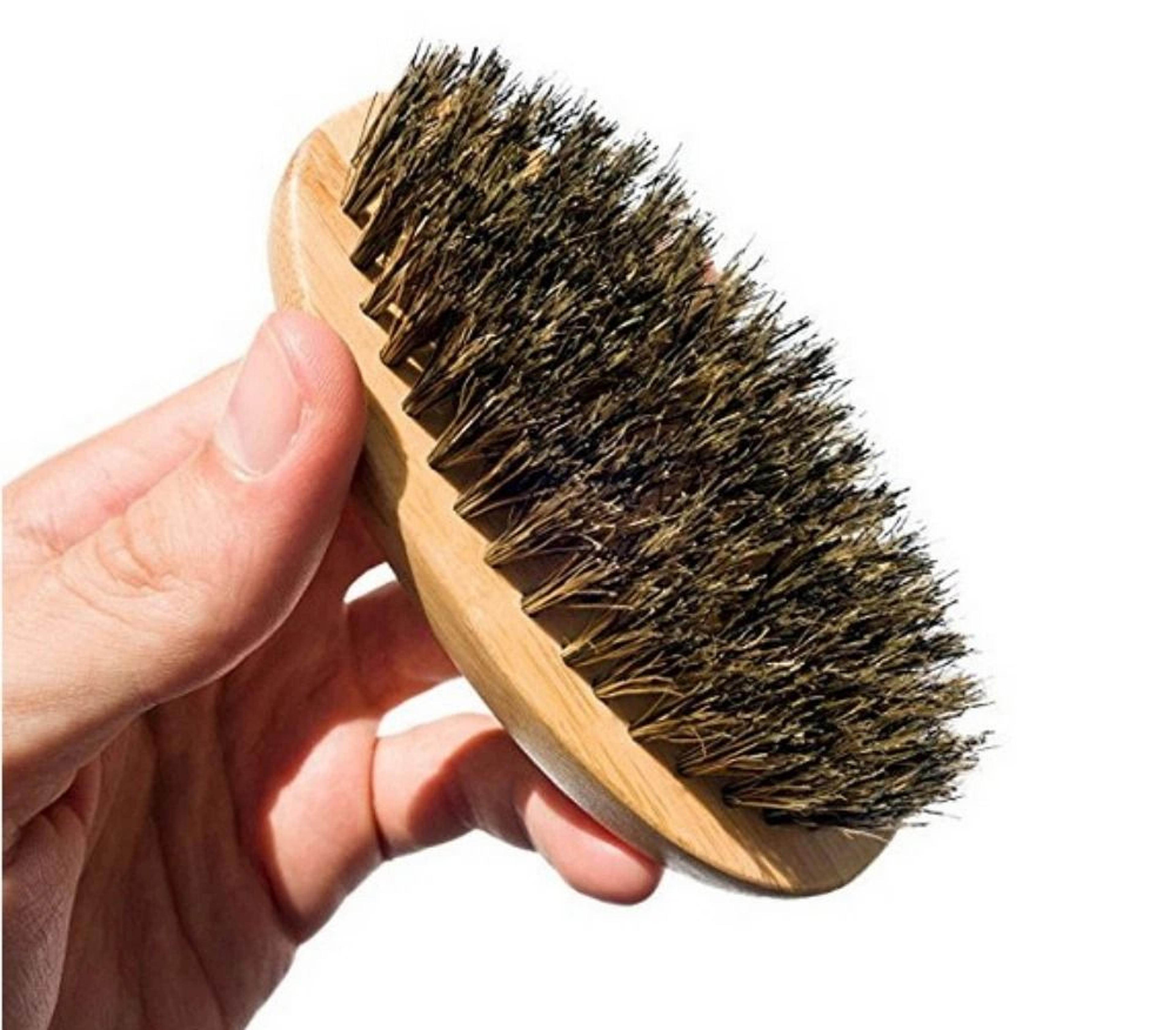 soft boar bristle beard brush mustache grooming with wooden handle