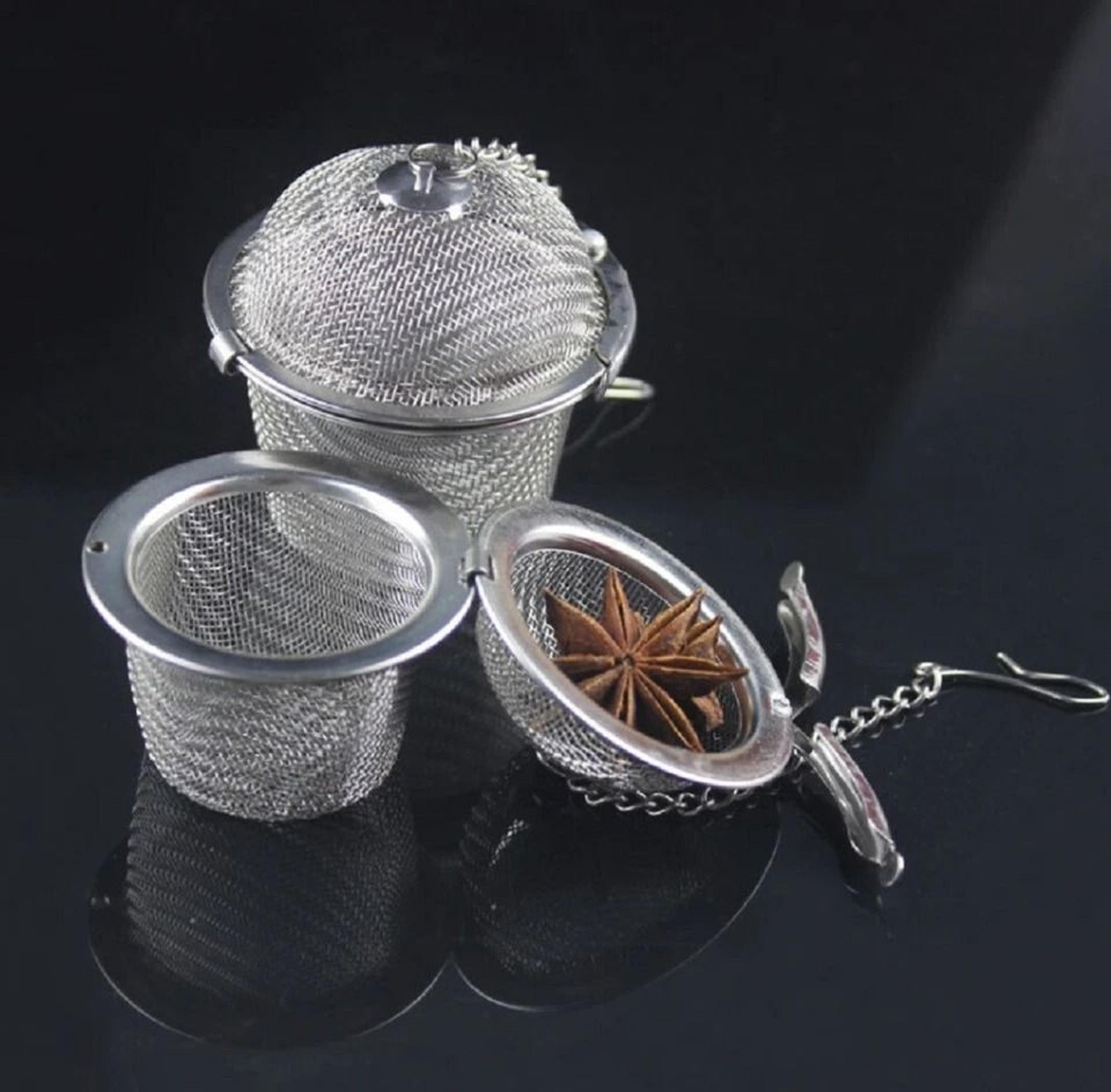 stainless steel tea infuser ball with lock chain mesh loose leaf herb strainer