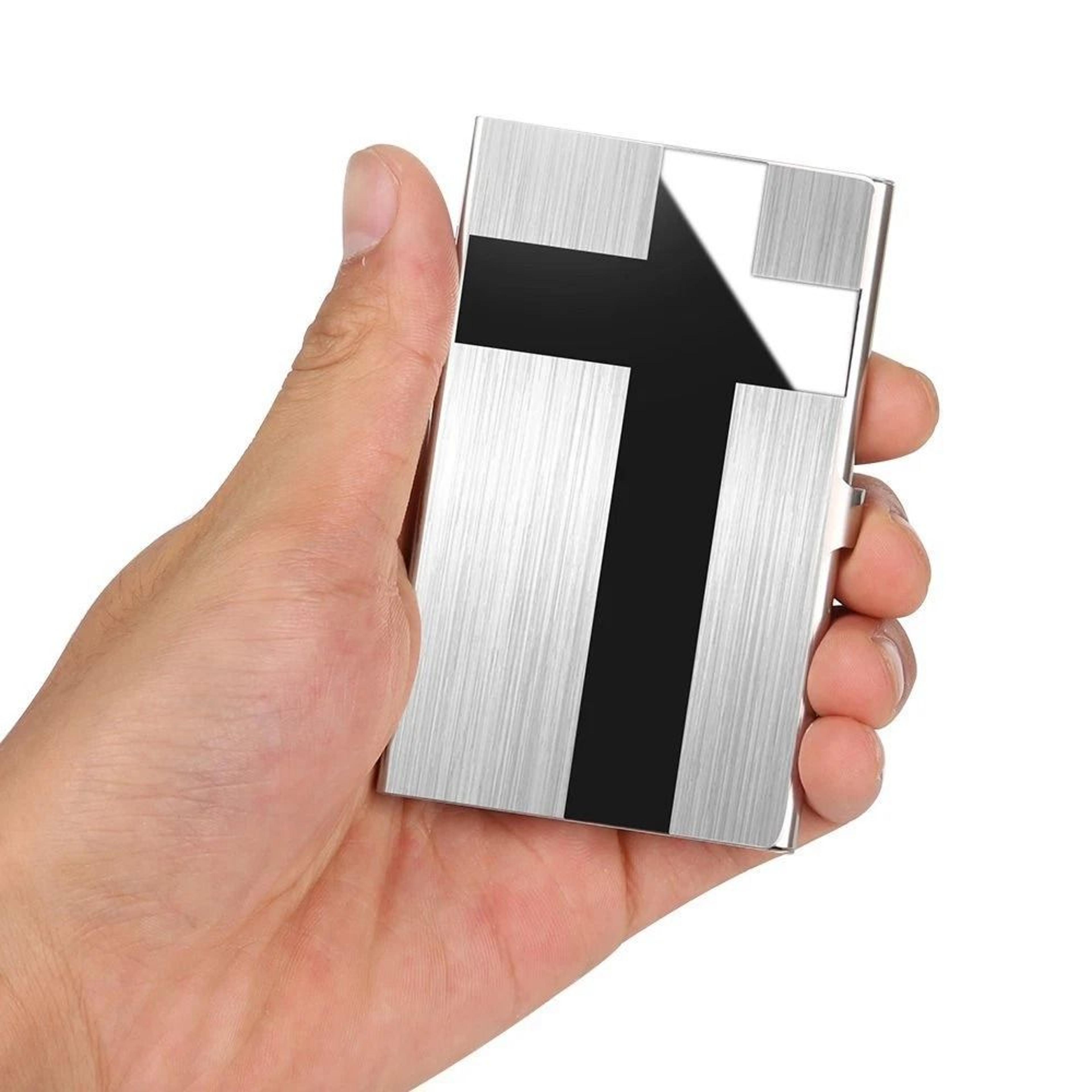 stainless steel slim wallet for business cards and credit cards rfid-blocking pocket metal wallet
