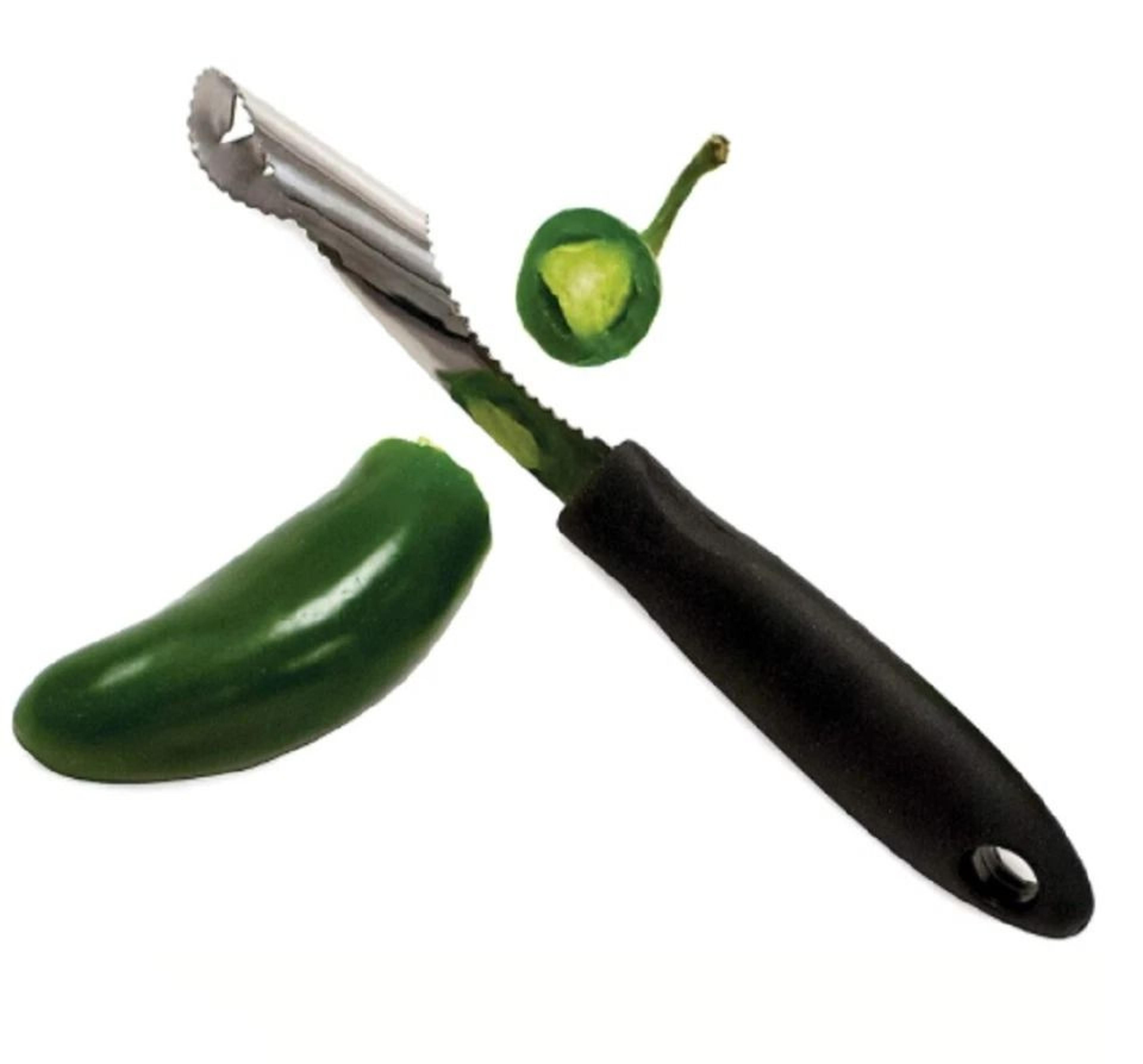 stainless steel corer and cutter pepper seed remover kitchen prep tool