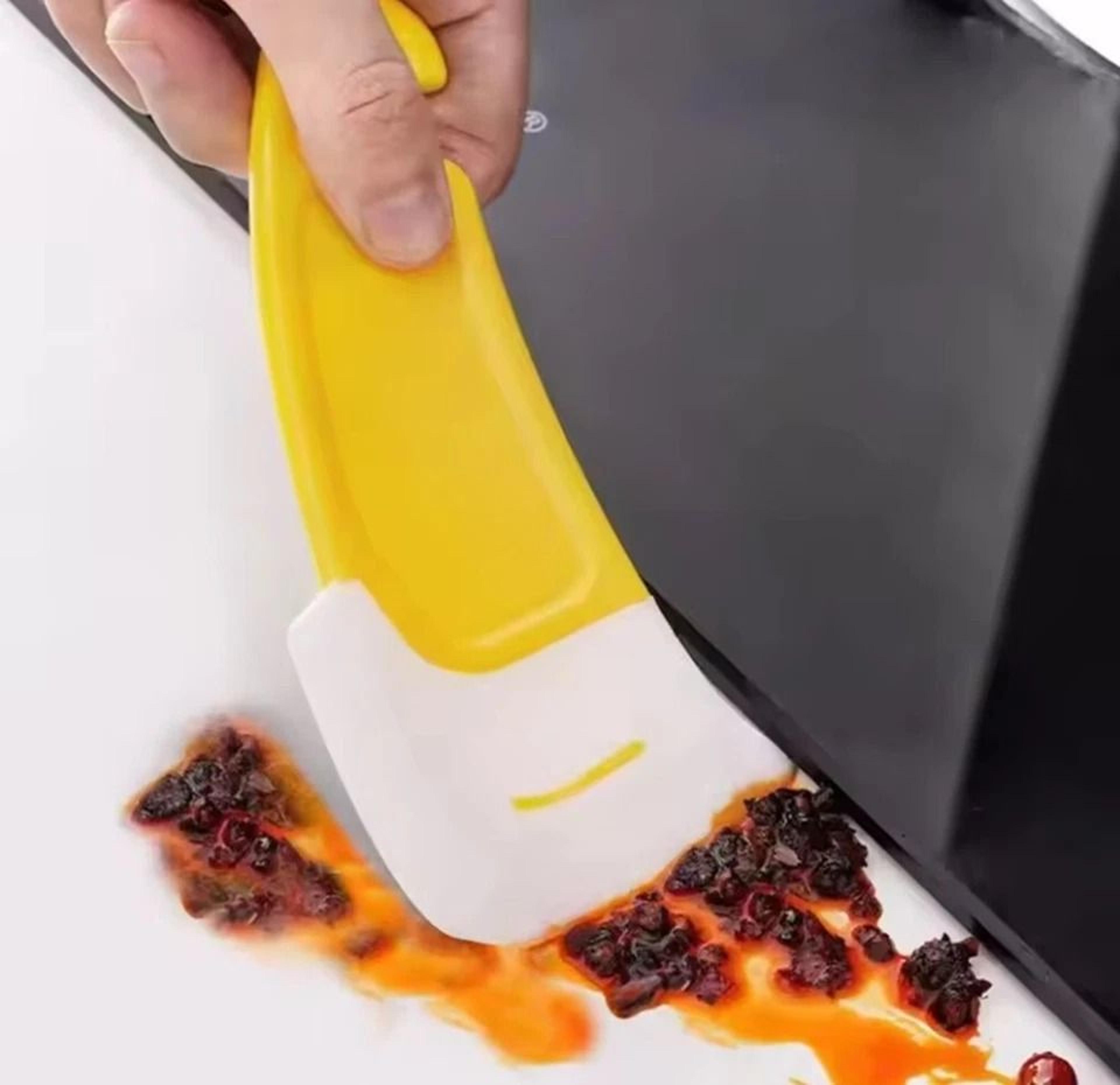 silicone pot scraper, non scratch pan scraper, dish cleaning tool, cookware scraper, pan scraper for nonstick pans